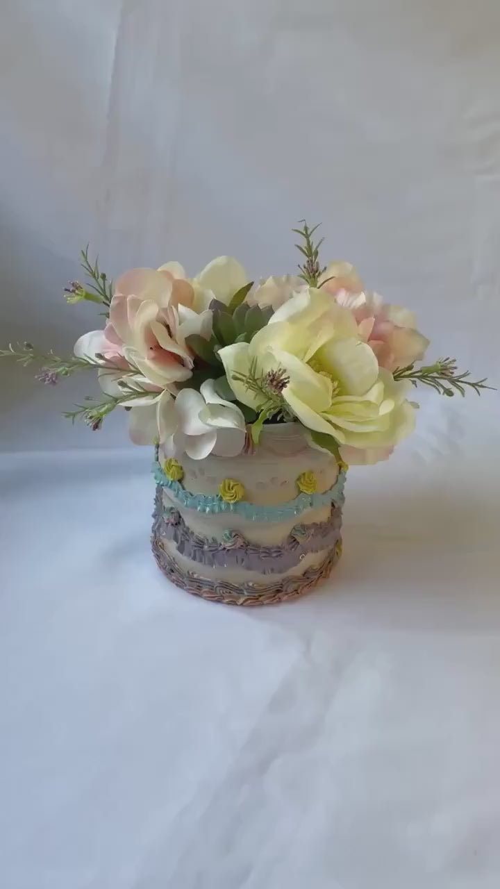 Rainbow Ceramic Cake Vase