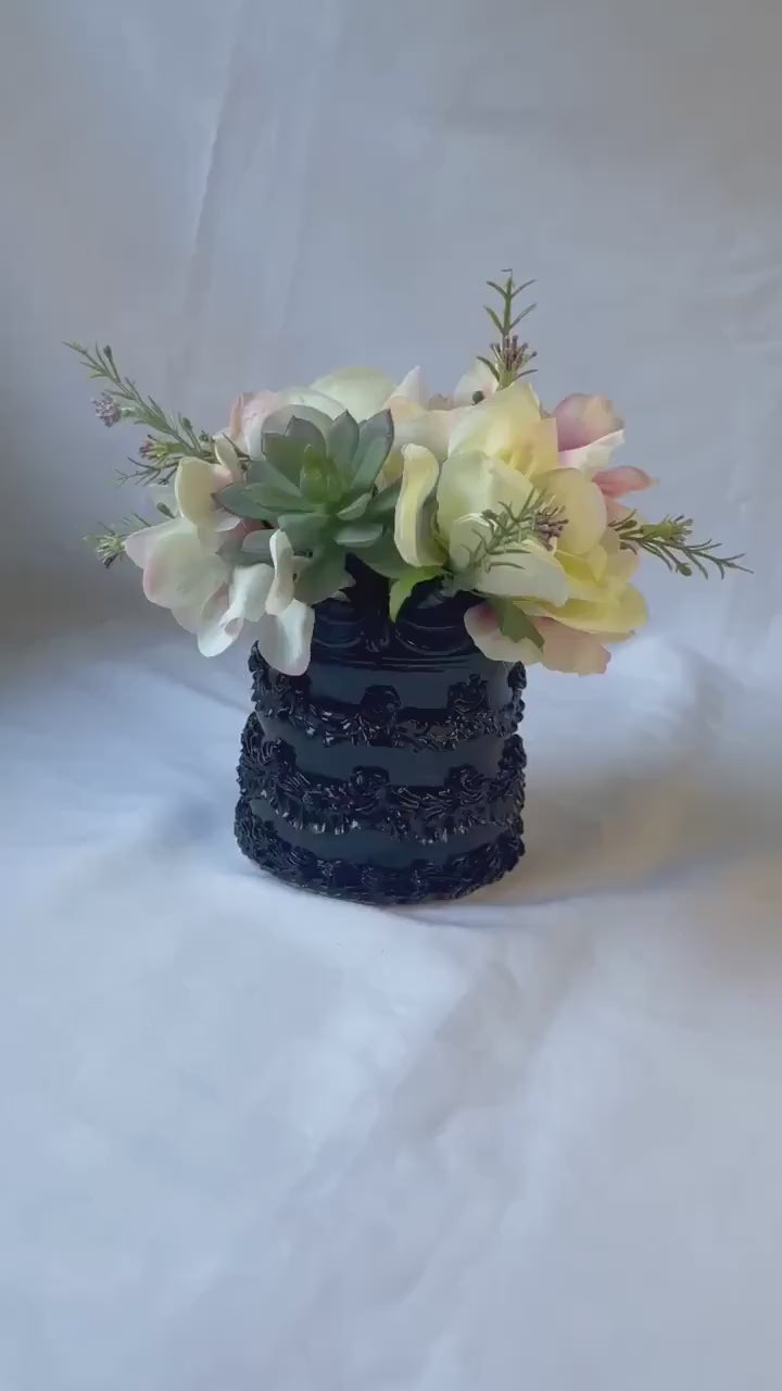 Gothic Black Ceramic Cake Vase