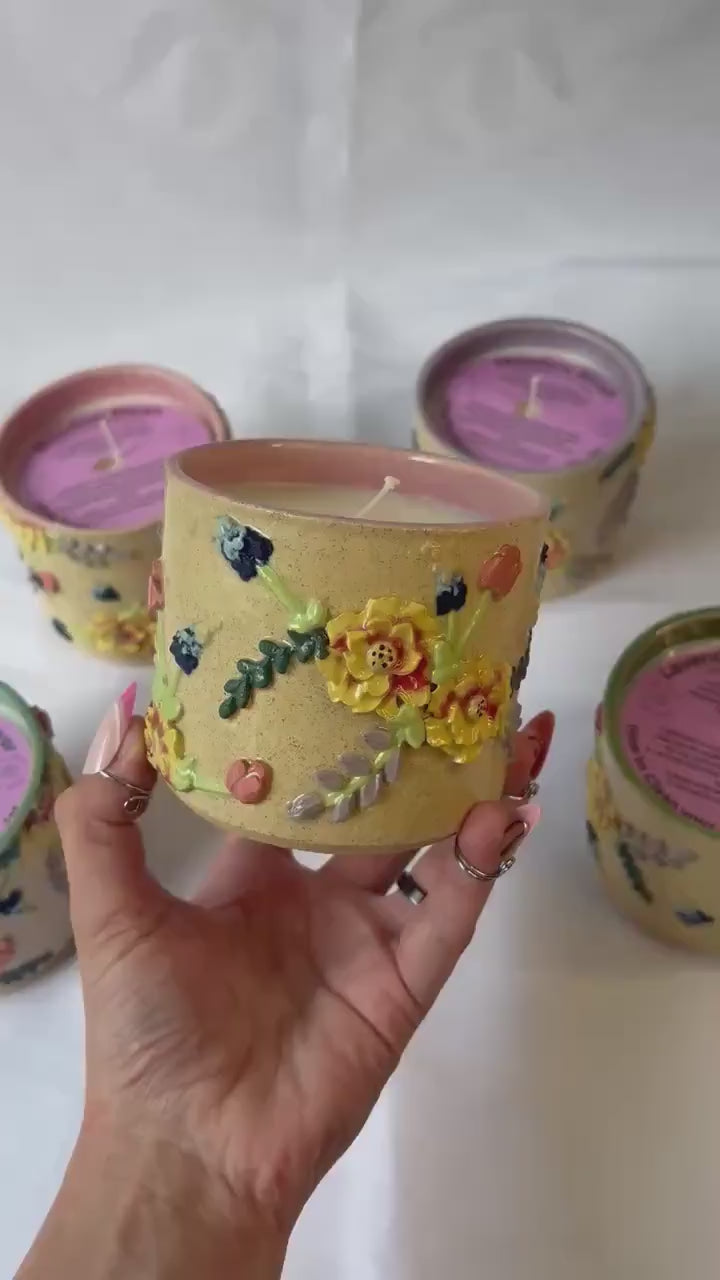 Ceramic Floral Candles