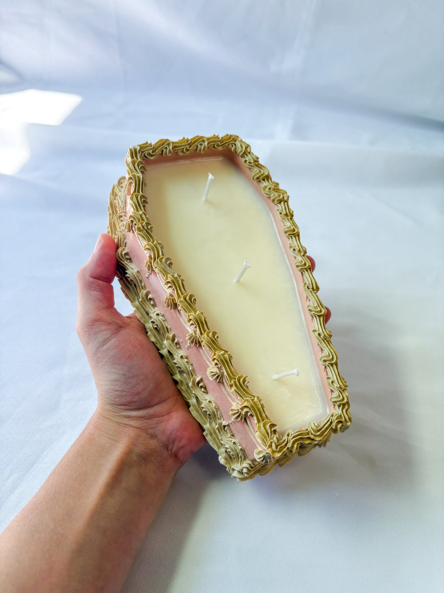 Pink Ceramic Coffin Jar