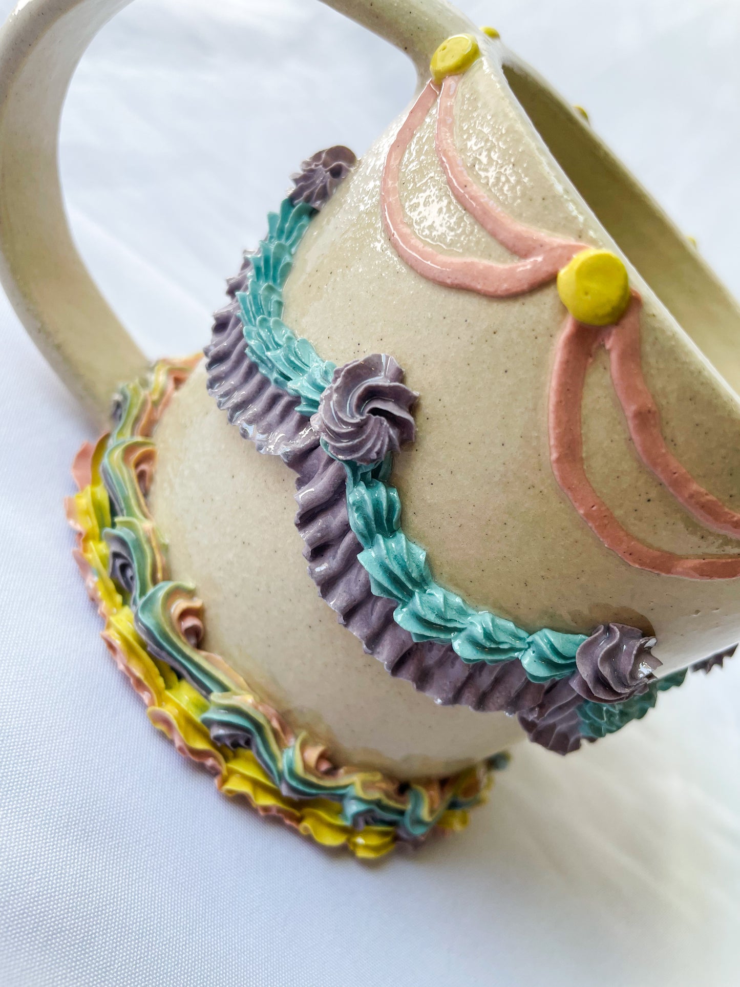 Rainbow Vintage Cake Mug