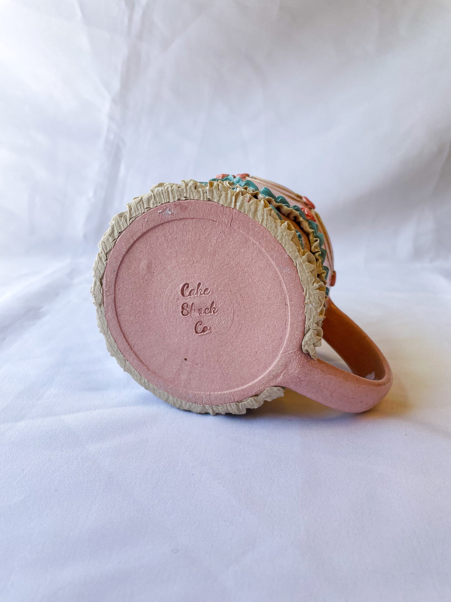 Pink and Blue Ceramic Cake Mug