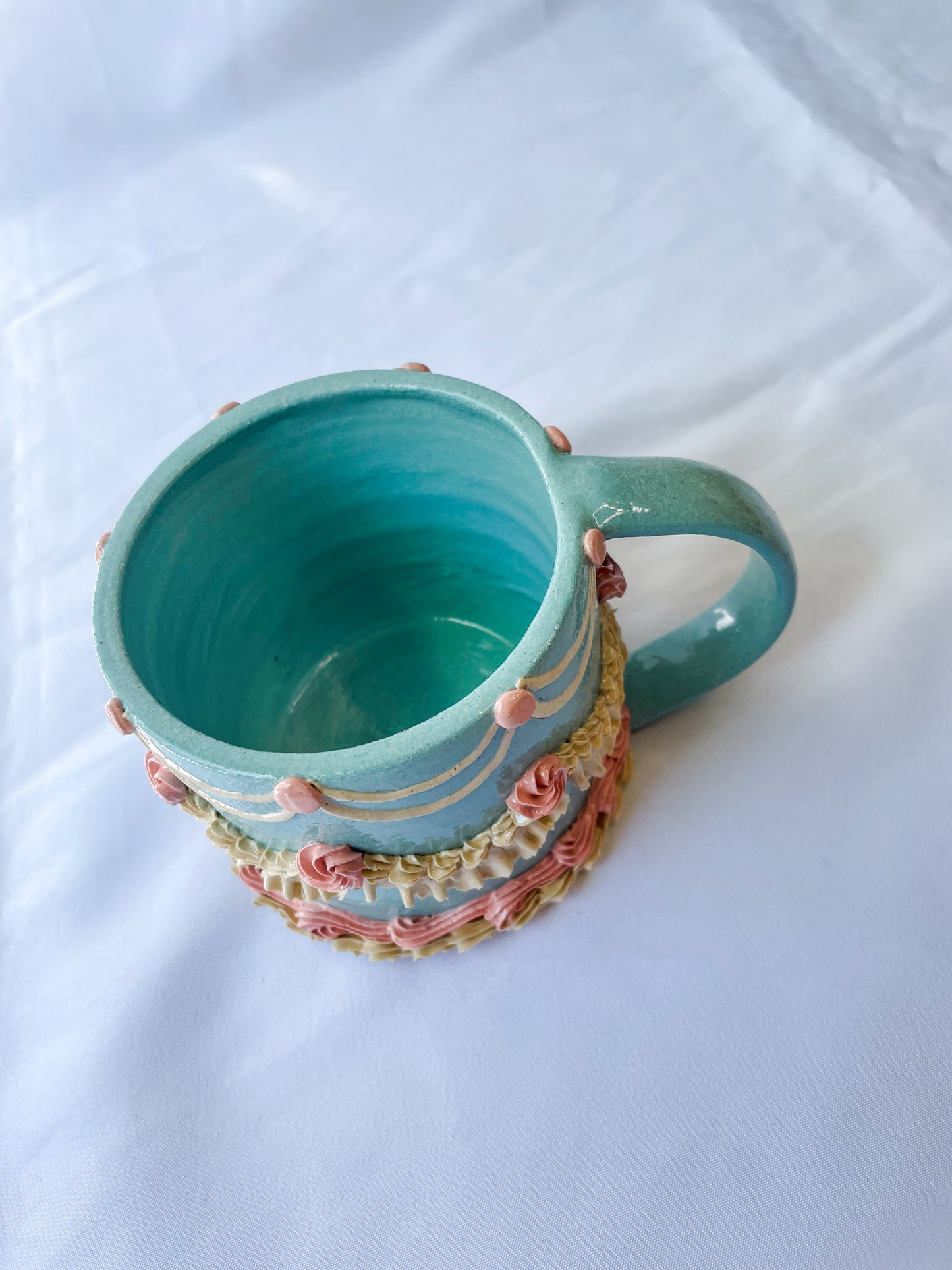 Light Blue and Pink Cake Mug