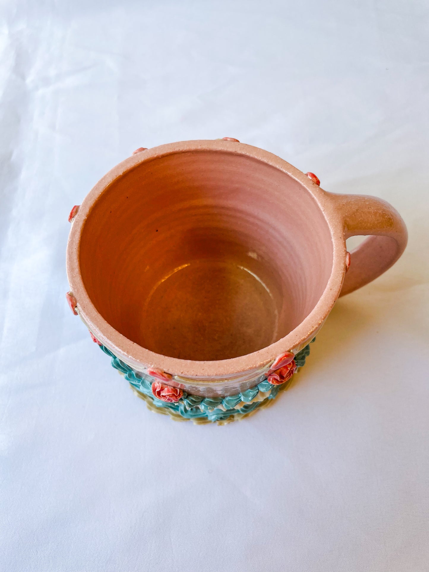 Pink and Blue Ceramic Cake Mug