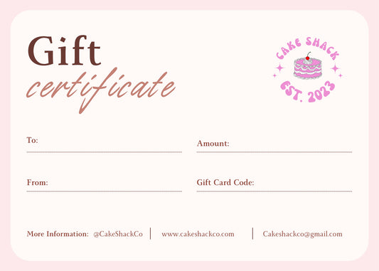 Cake Shack Gift Card