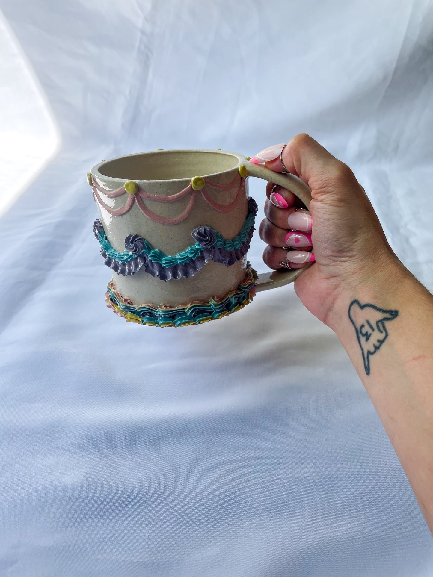 Rainbow Vintage Cake Mug