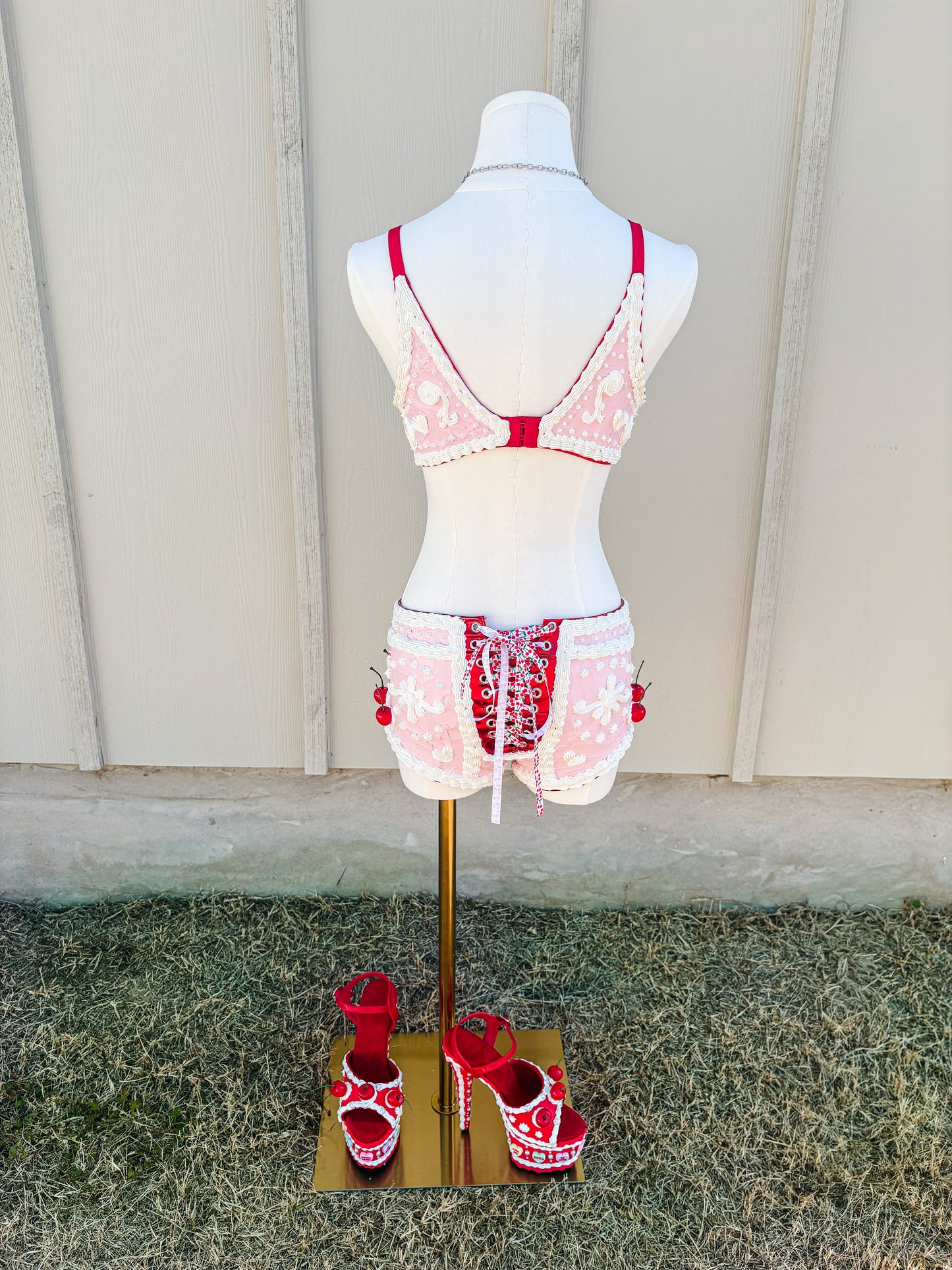 Cherry Cake Bra and Shorts Set - Rental Outfit