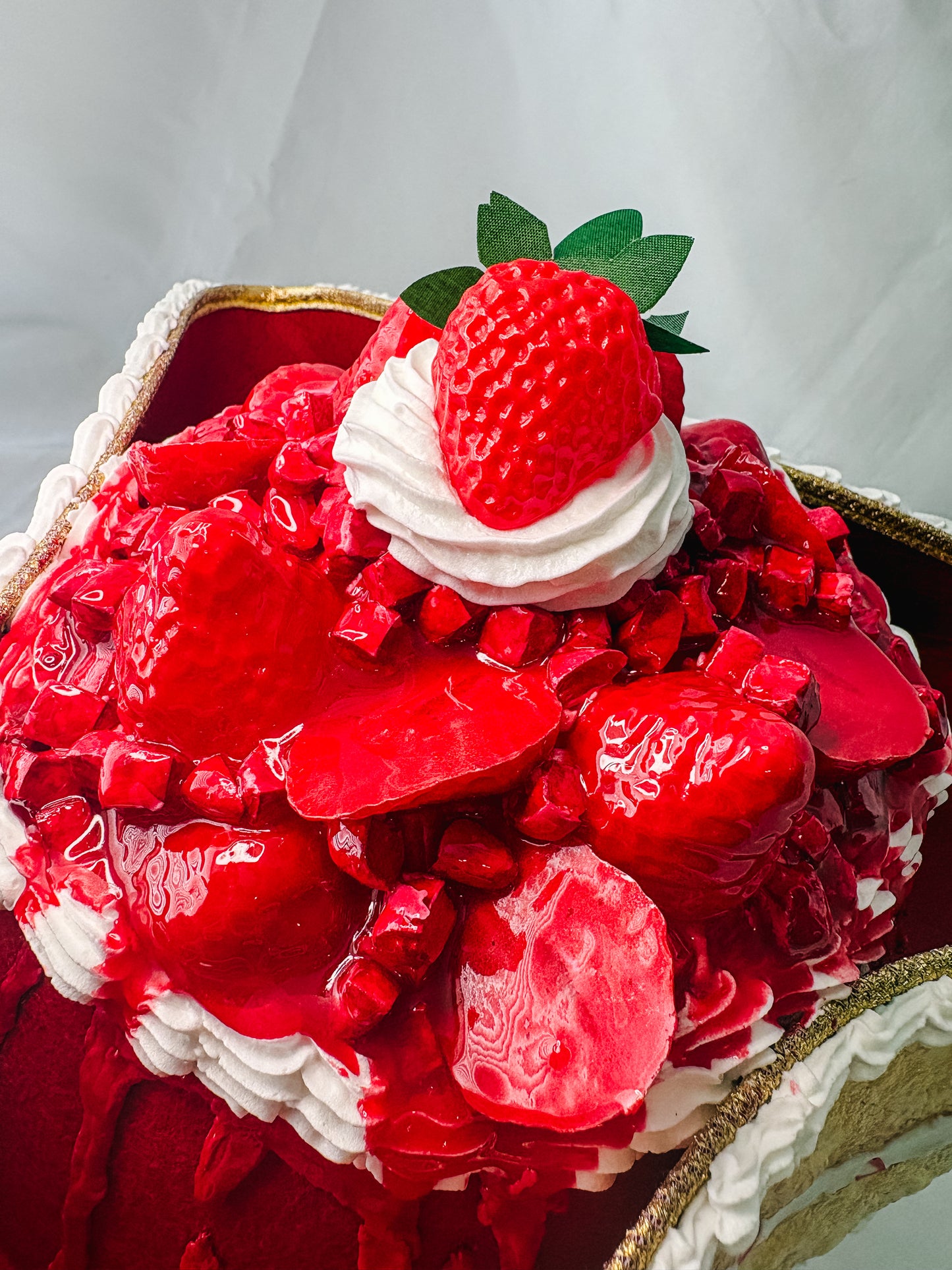 Strawberry Shortcake Pirate Hat – Whimsical Dessert-Inspired Costume Hat | Handmade Cake Couture Headpiece