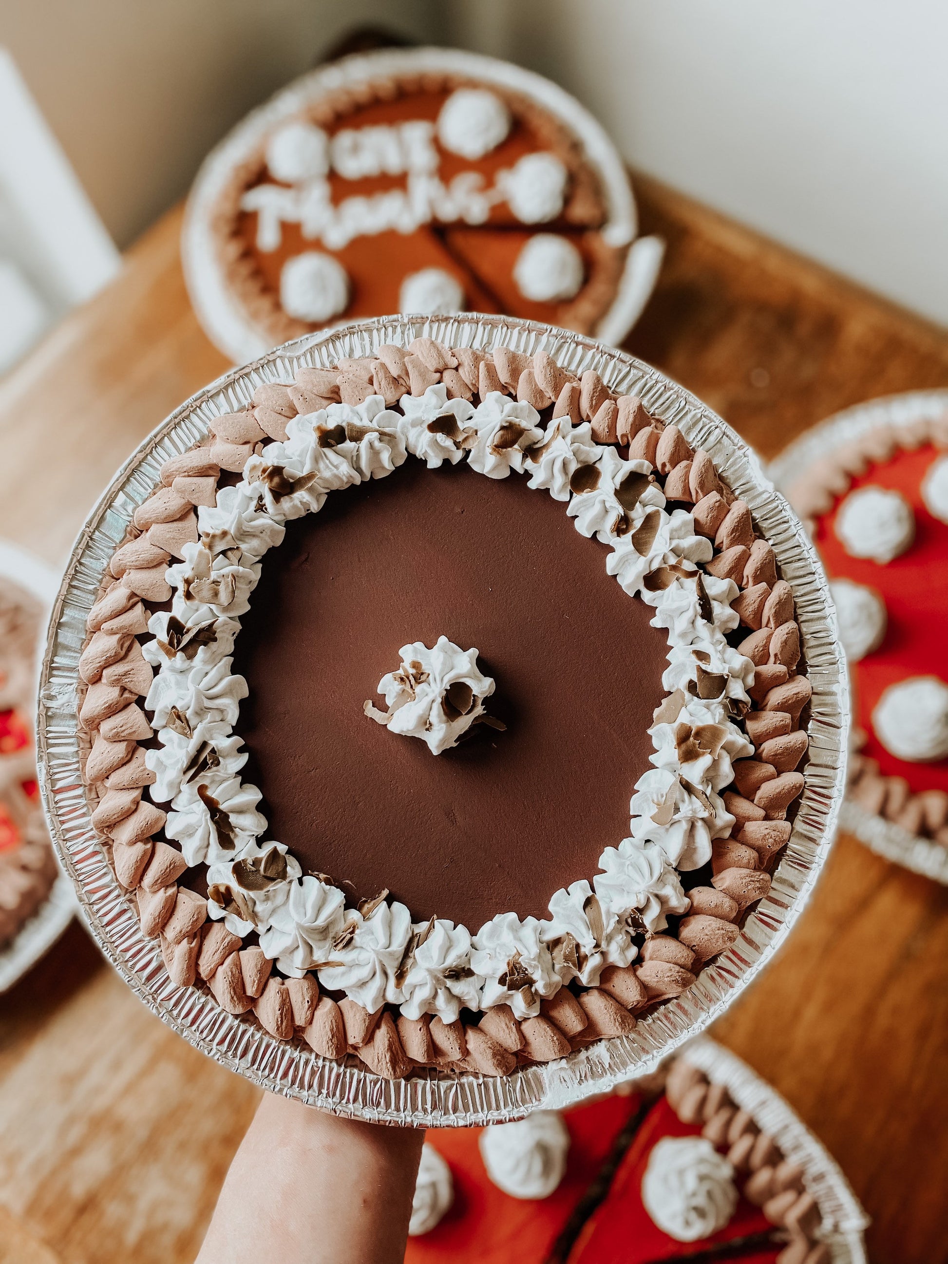 Customizable Fake 8inch Pies - Pumpkin, Chocolate, Lemon and Key Lime