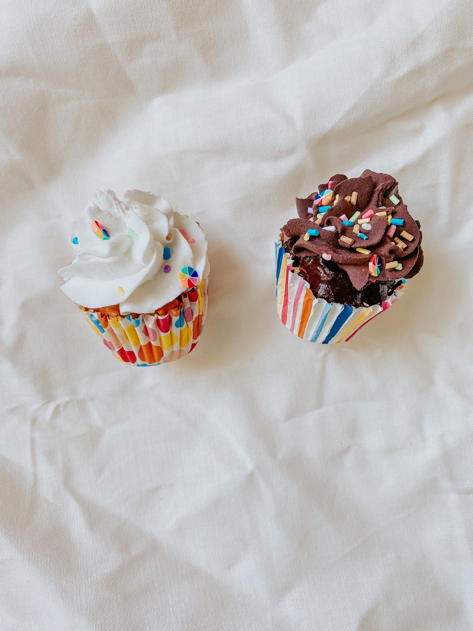 Fake Mini Cupcake Magnets - Vanilla and Chocolate