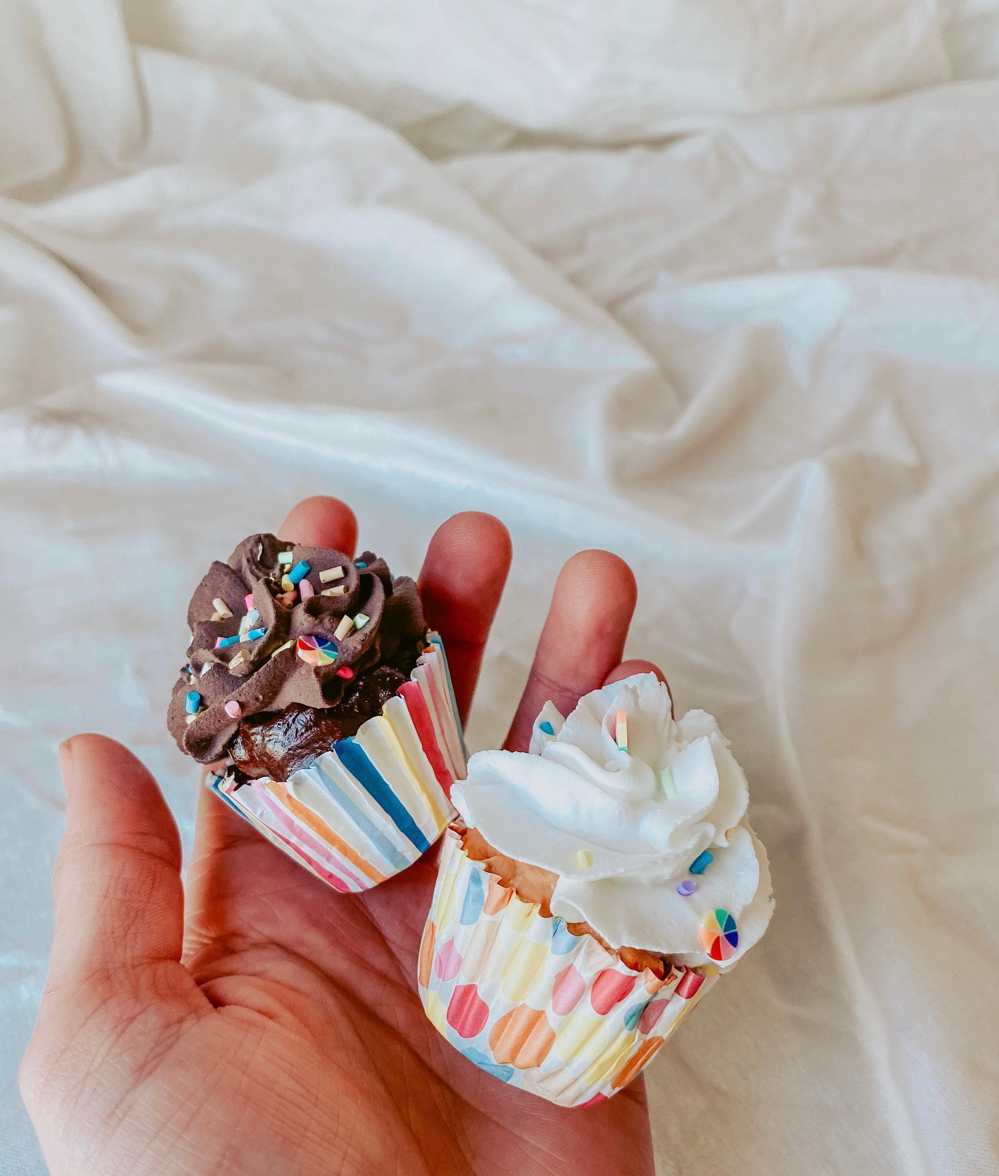 Fake Mini Cupcake Magnets - Vanilla and Chocolate