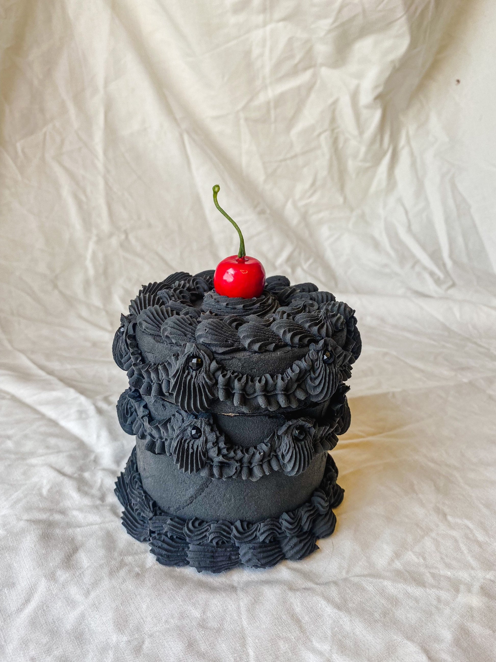 Gothic Matte Black Fake Cake Box