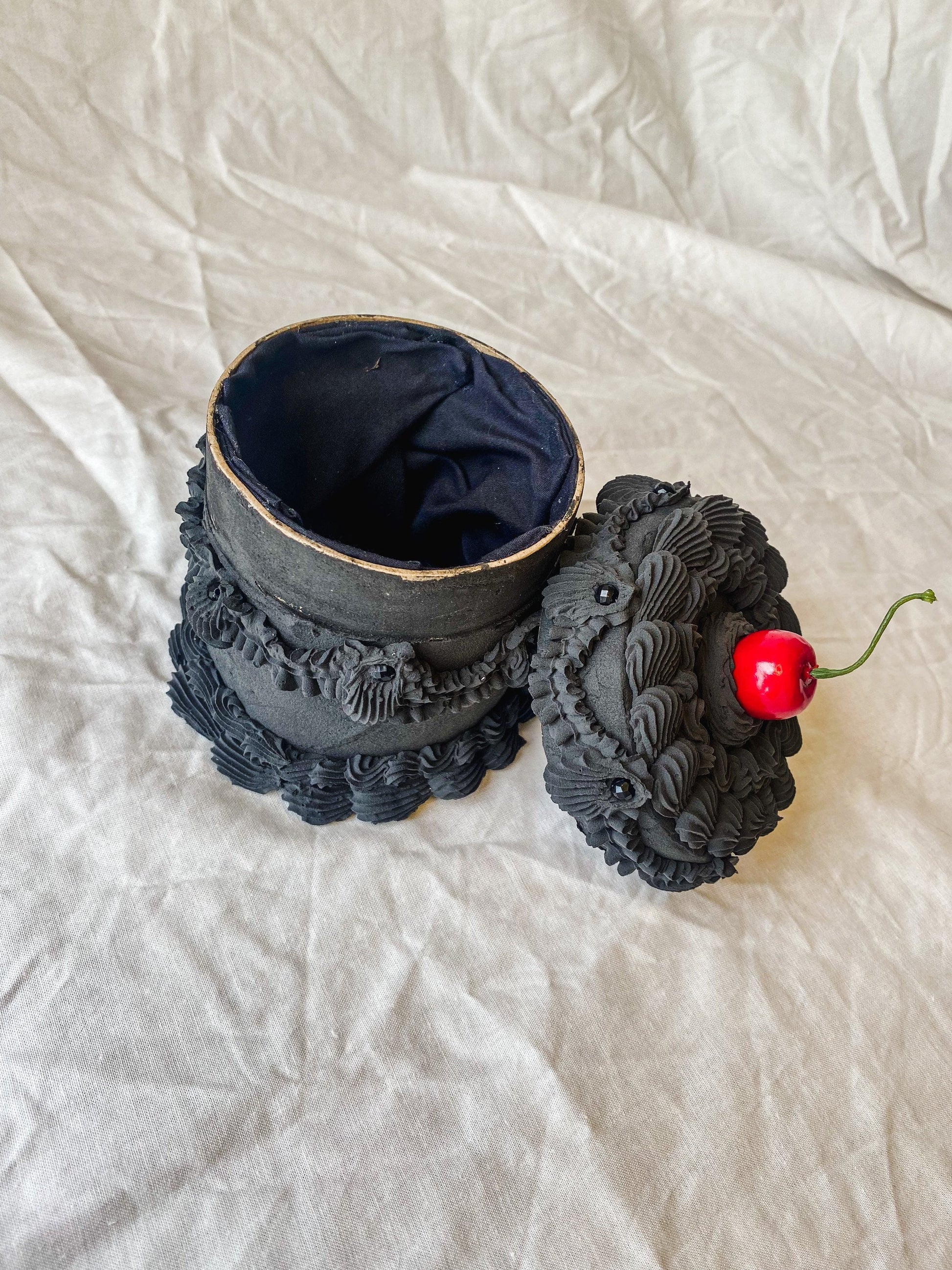 Gothic Matte Black Fake Cake Box