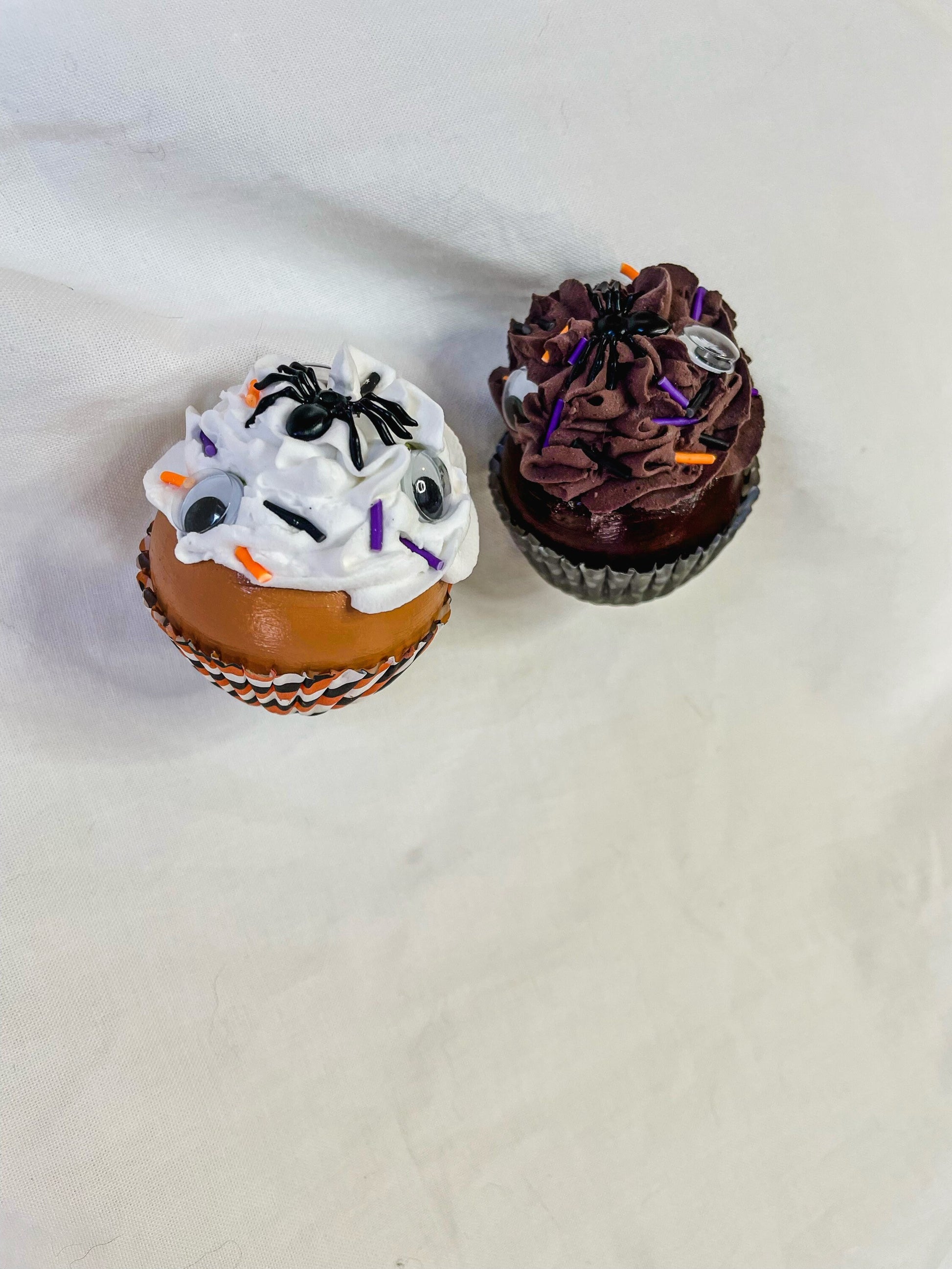 Halloween Fake Mini Cupcake Magnets - Vanilla and Chocolate 2 pack