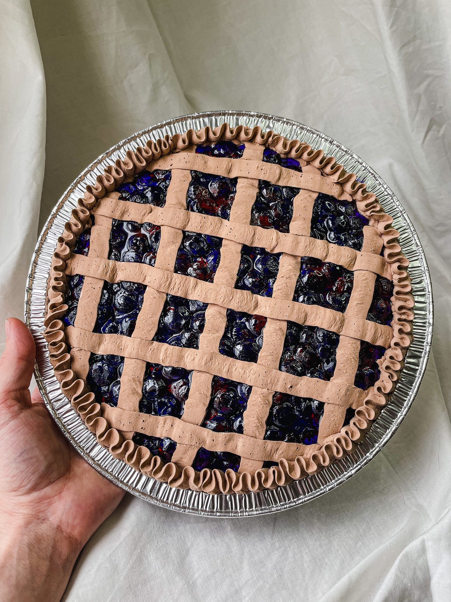 Customizable 8inch Fake Pies - Cherry, Blueberry, Strawberry and Banana Cream