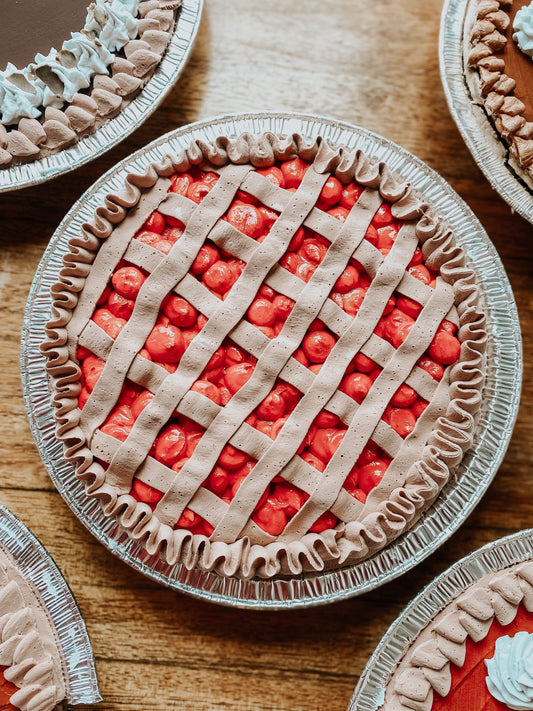 Customizable 8inch Fake Pies - Cherry, Blueberry, Strawberry and Banana Cream