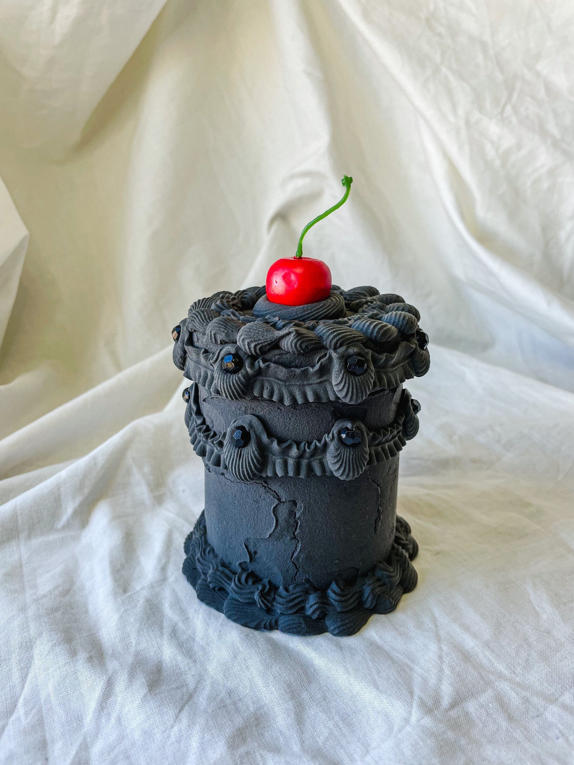 Gothic Matte Black Fake Cake Box