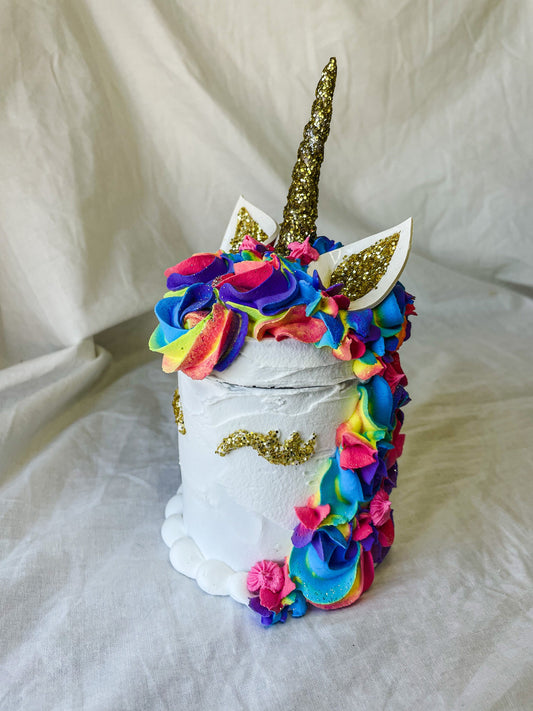 Rainbow Unicorn Fake Cake Box