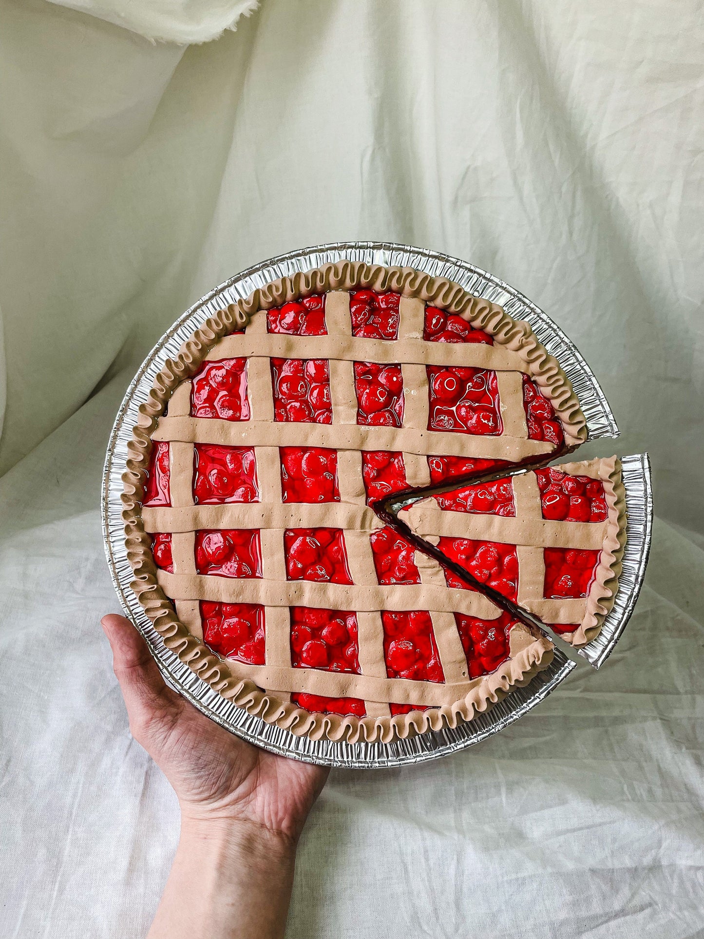 Customizable 8inch Fake Pies - Cherry, Blueberry, Strawberry and Banana Cream