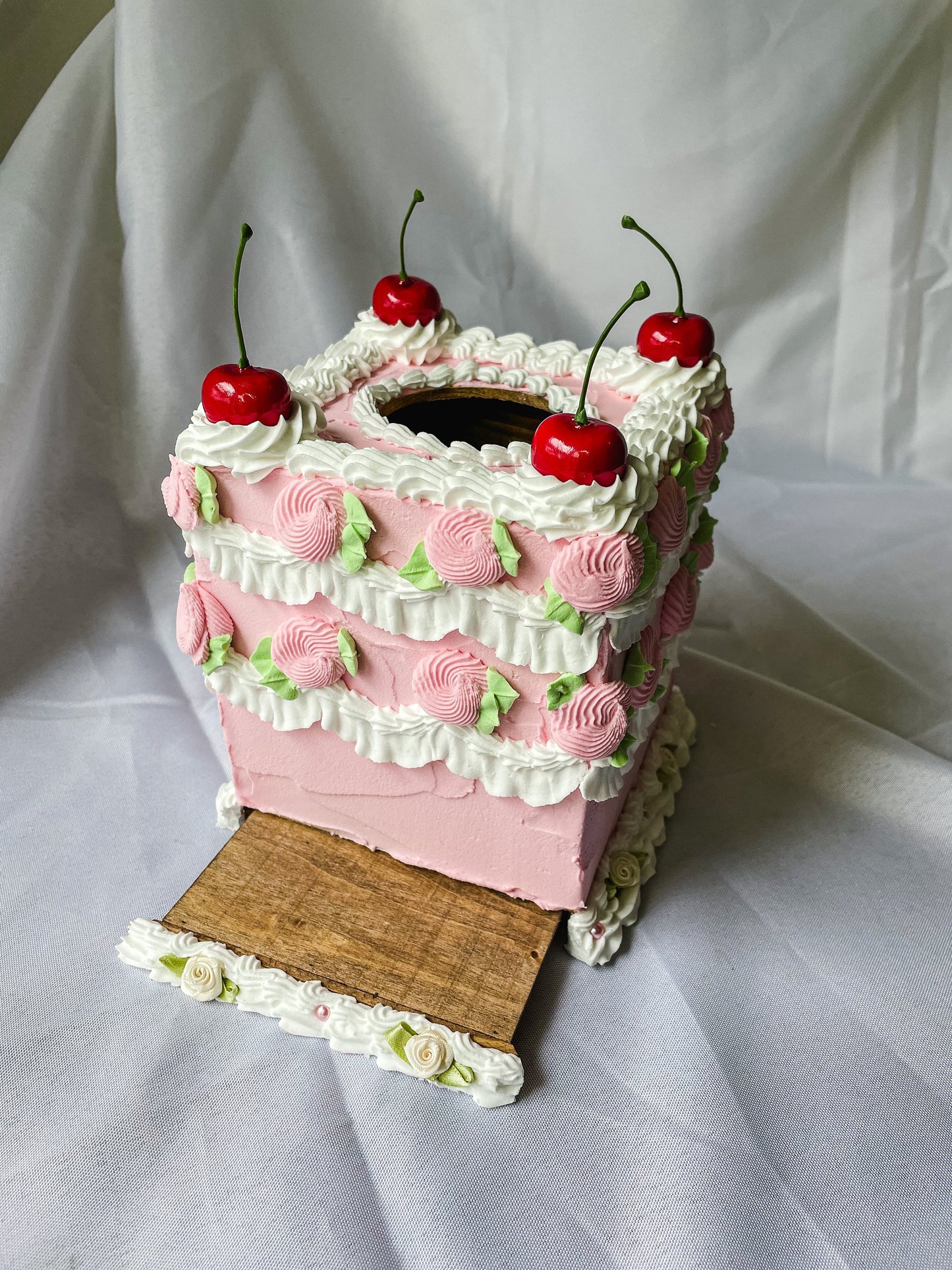 Vintage Pink Fake Cake Tissue Box Holders