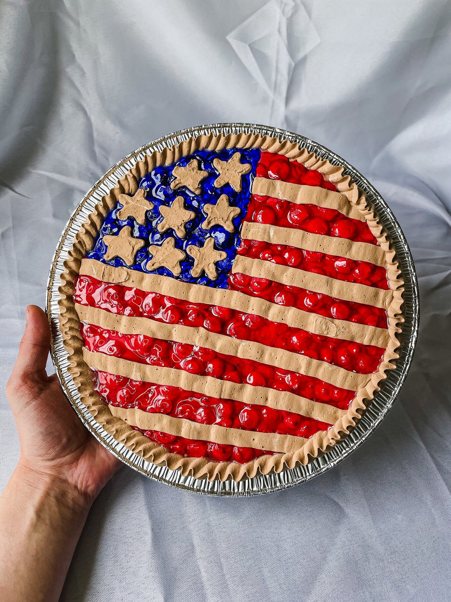 Customizable Fake 8” American Flag Berry Pie