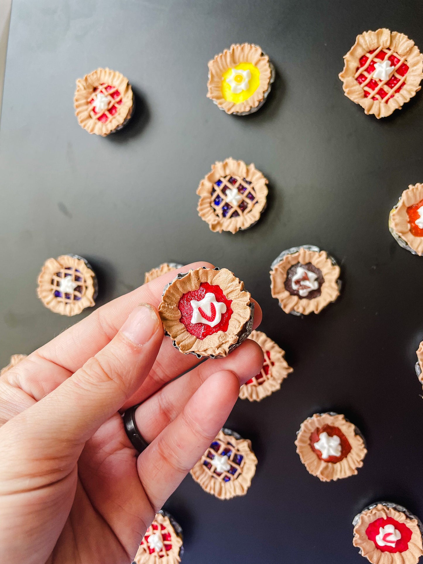 Upcycled Bottle Cap Pie Fridge Magnets