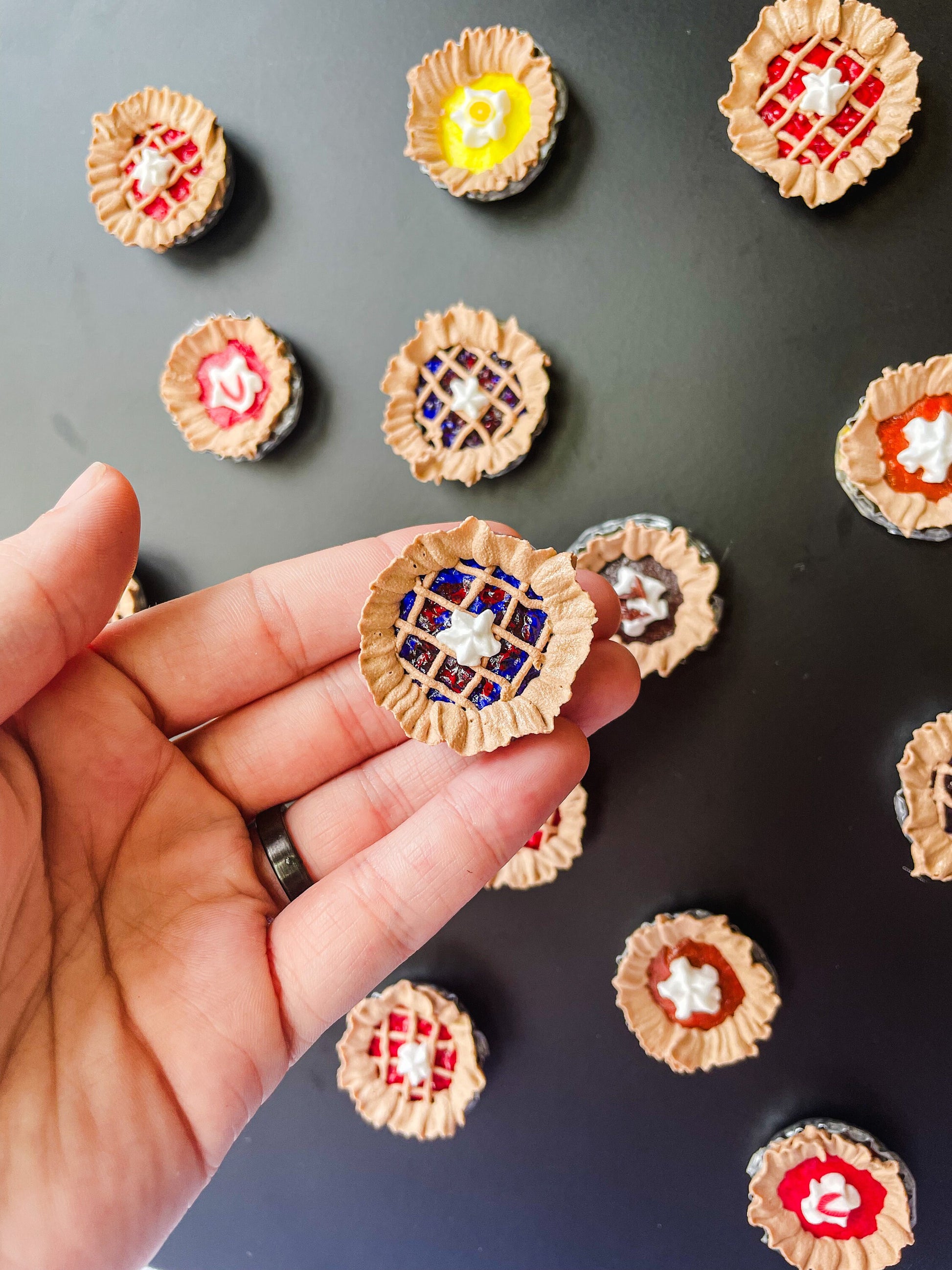 Upcycled Bottle Cap Pie Fridge Magnets