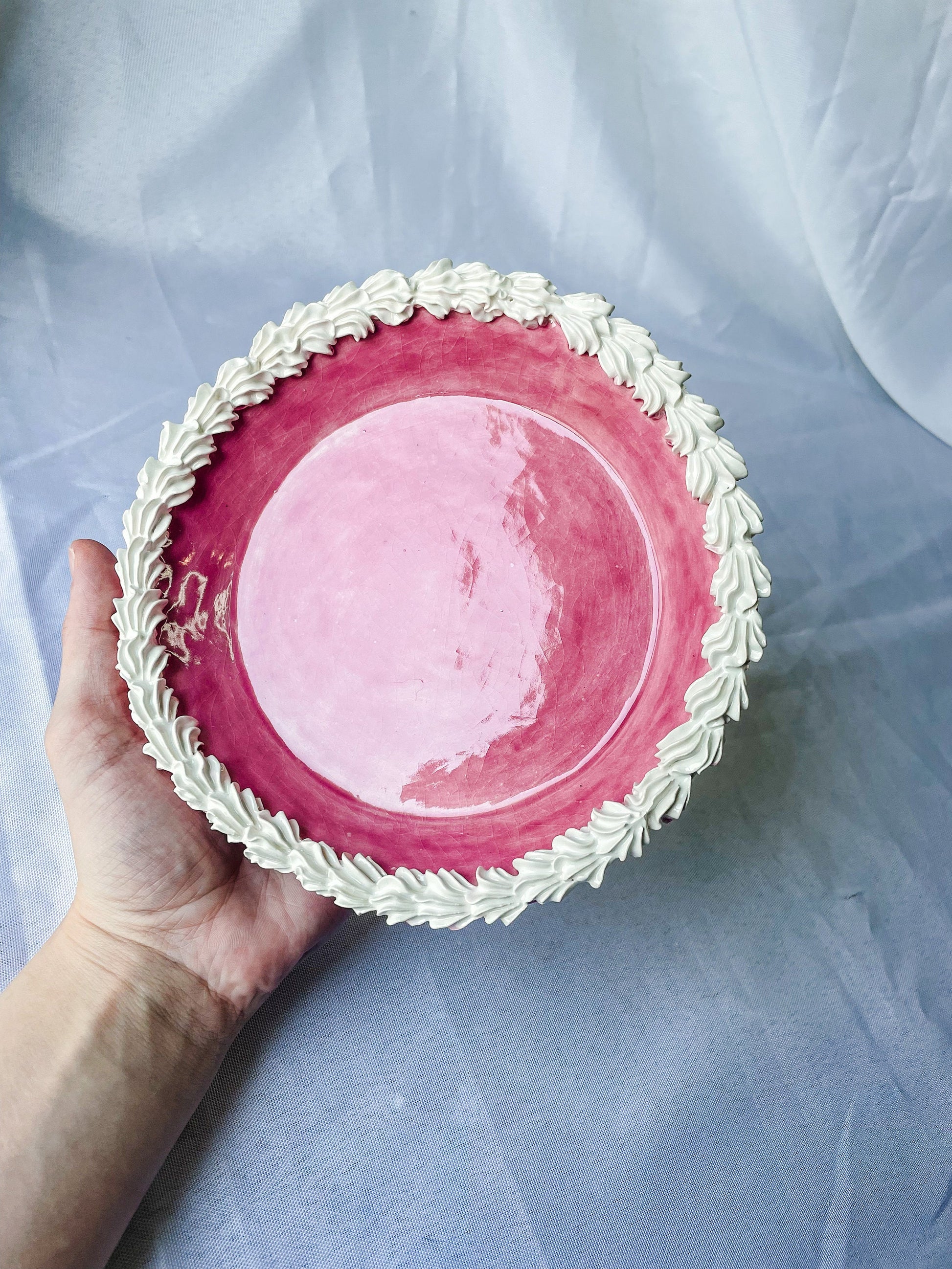 Mini Round Ceramic Cake Tray