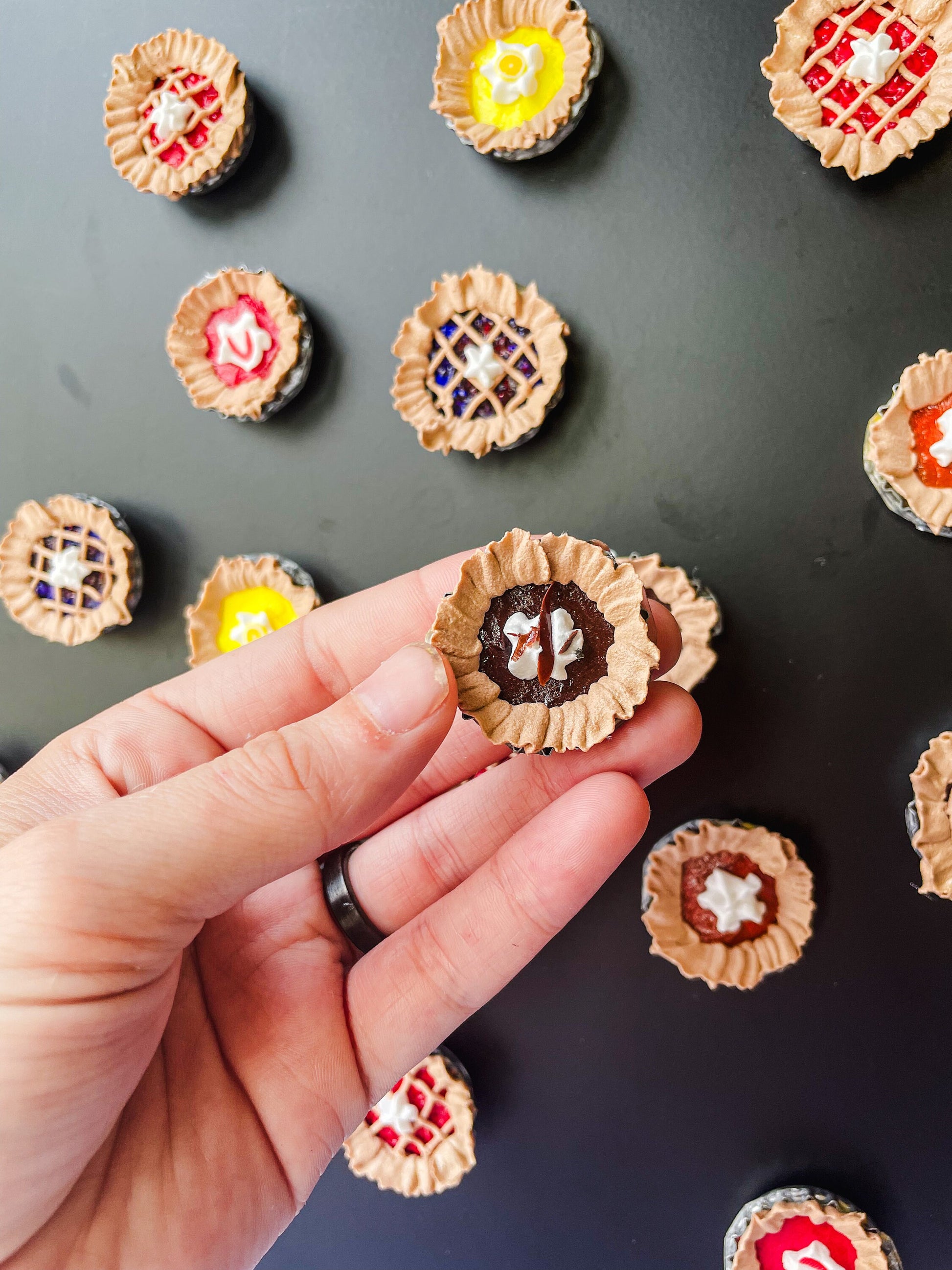 Upcycled Bottle Cap Pie Fridge Magnets