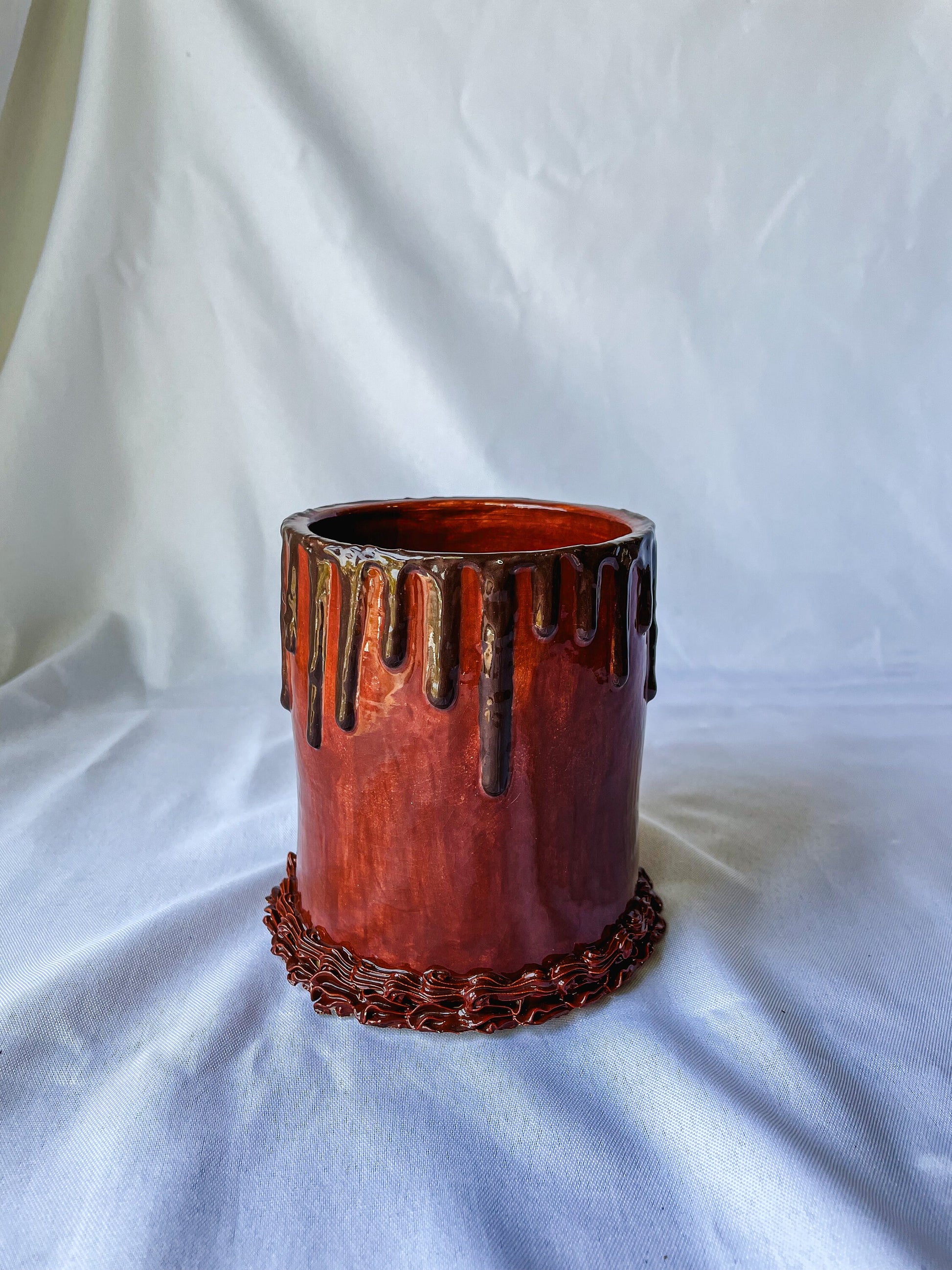 Chocolate Drip Ceramic Cake Vase