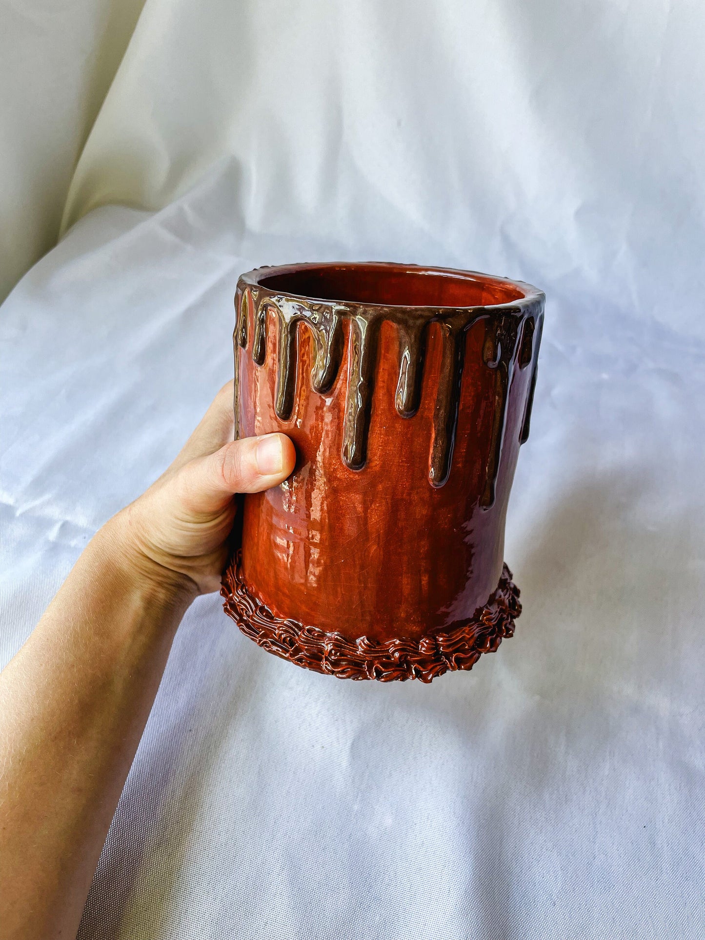 Chocolate Drip Ceramic Cake Vase