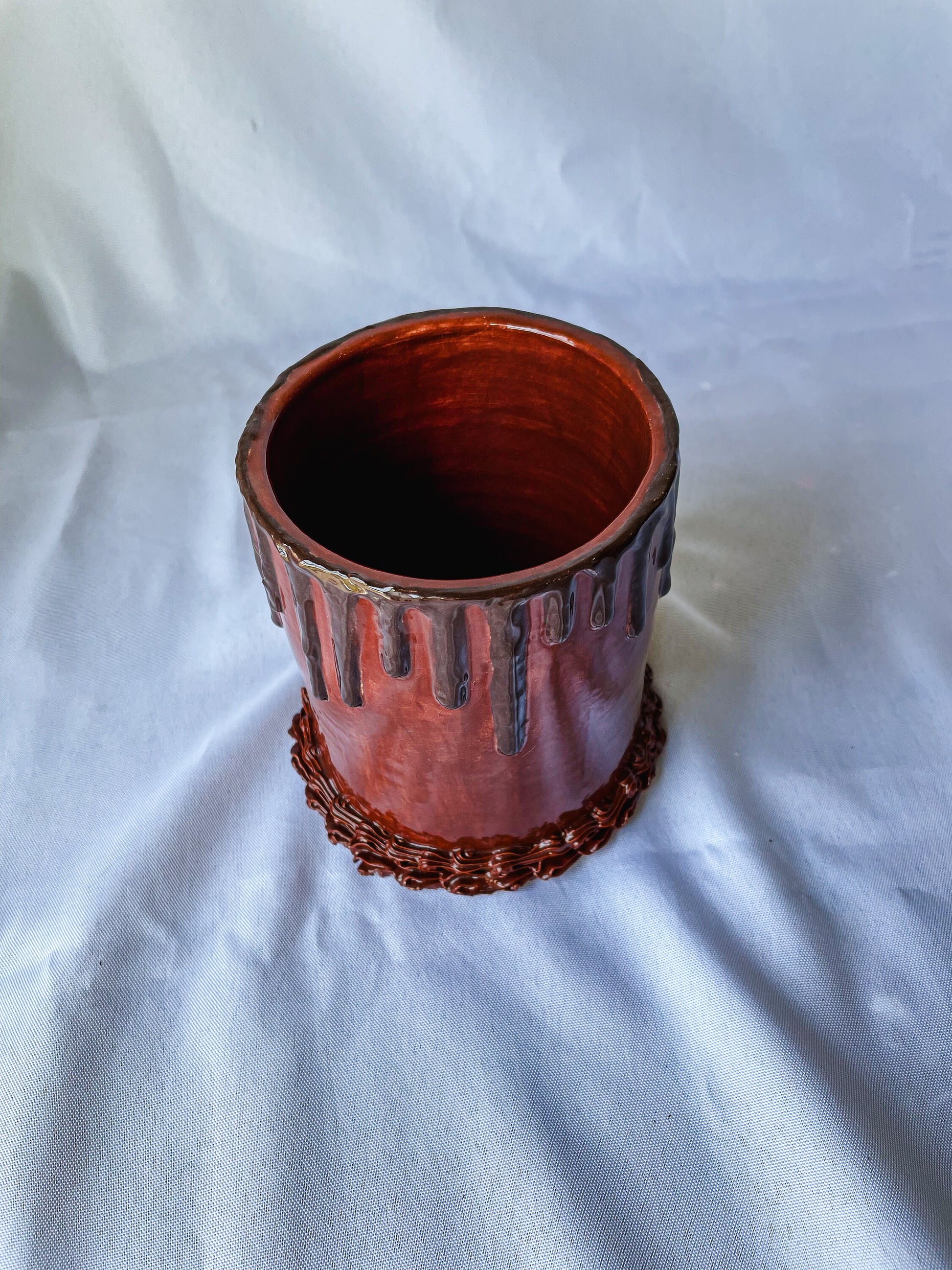 Chocolate Drip Ceramic Cake Vase