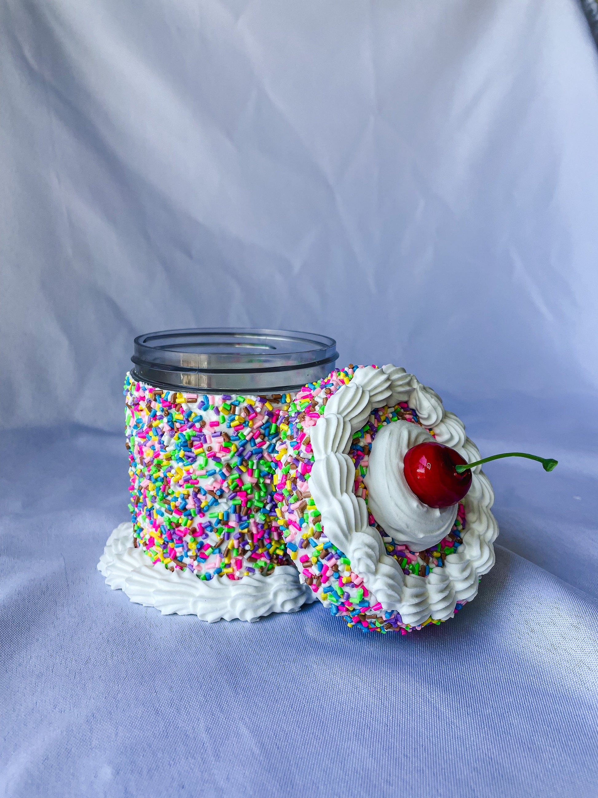 Rainbow Sprinkles with a Cherry on Top Fake Cake Box