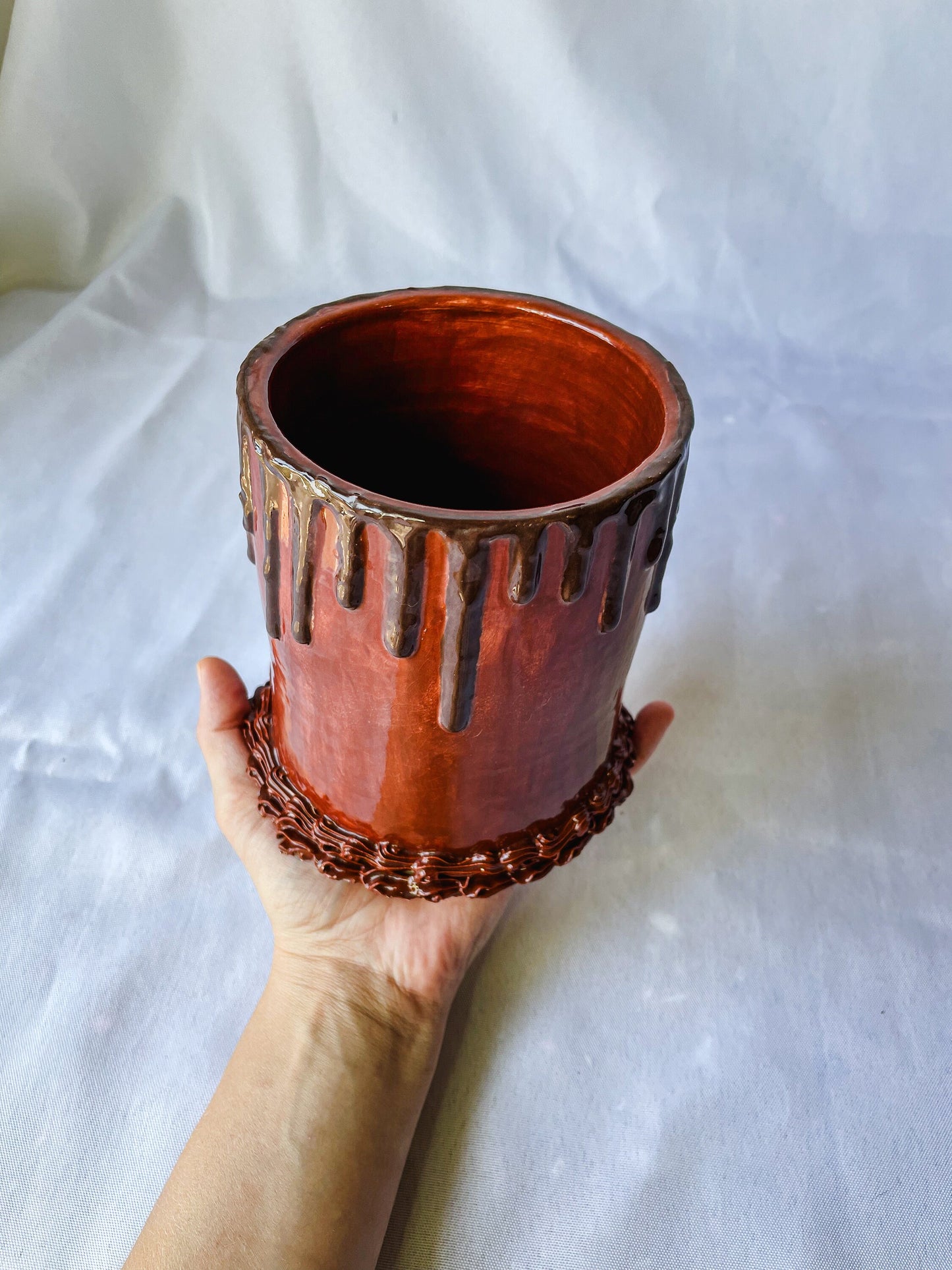 Chocolate Drip Ceramic Cake Vase