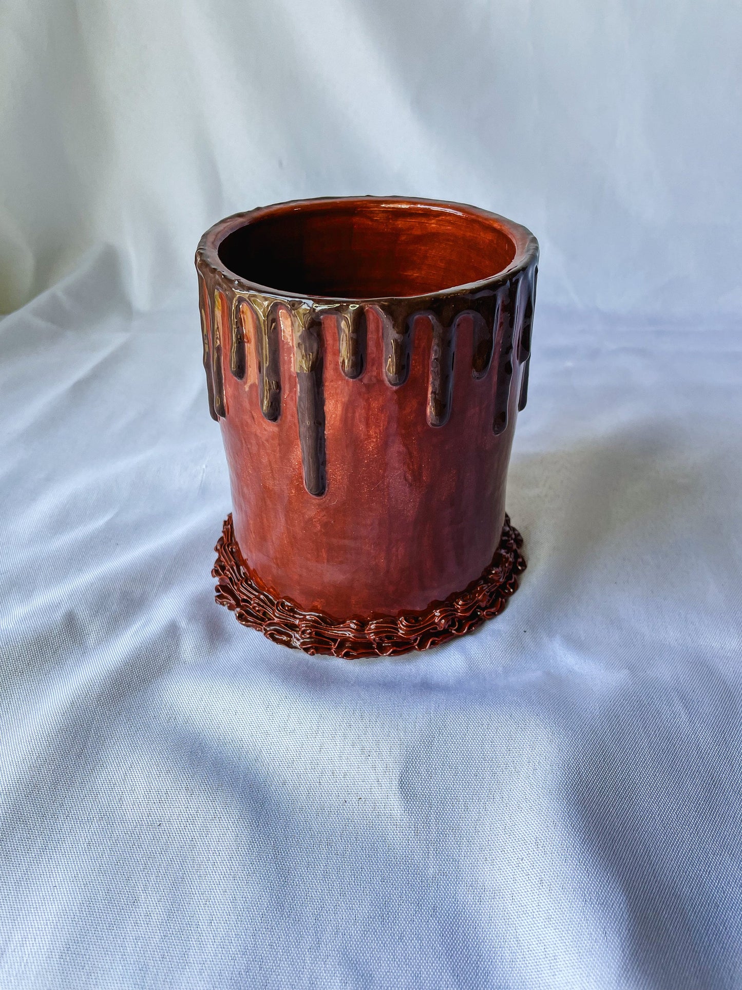 Chocolate Drip Ceramic Cake Vase