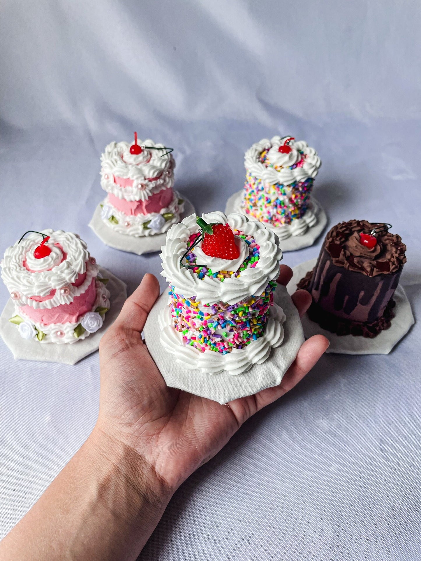 Mini Fake Cake Ornaments