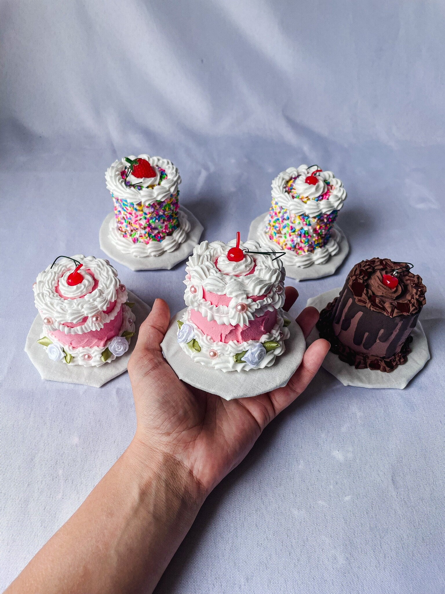 Mini Fake Cake Ornaments