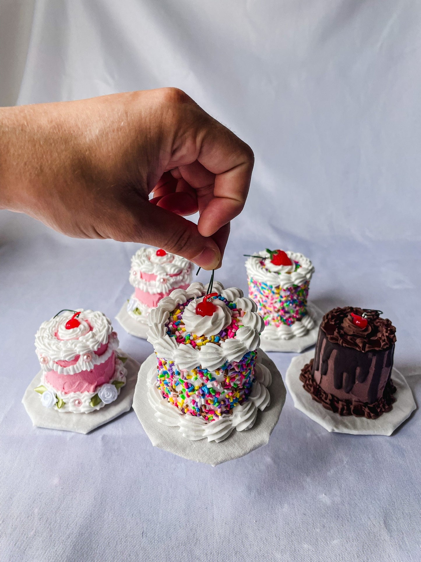 Mini Fake Cake Ornaments