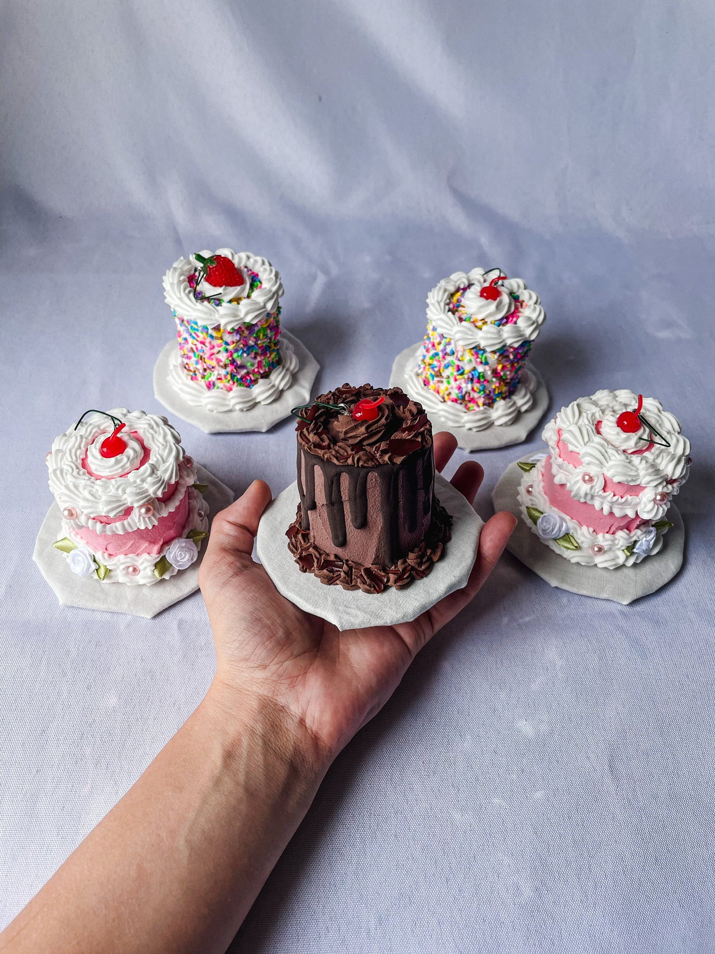 Mini Fake Cake Ornaments