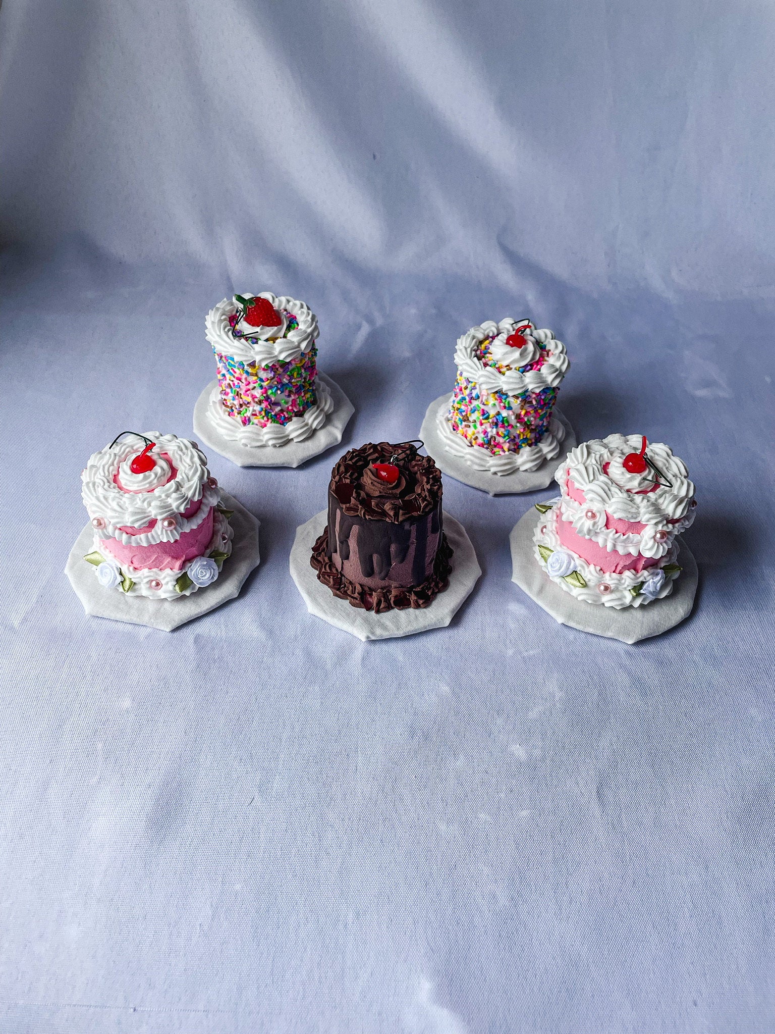 Mini Fake Cake Ornaments