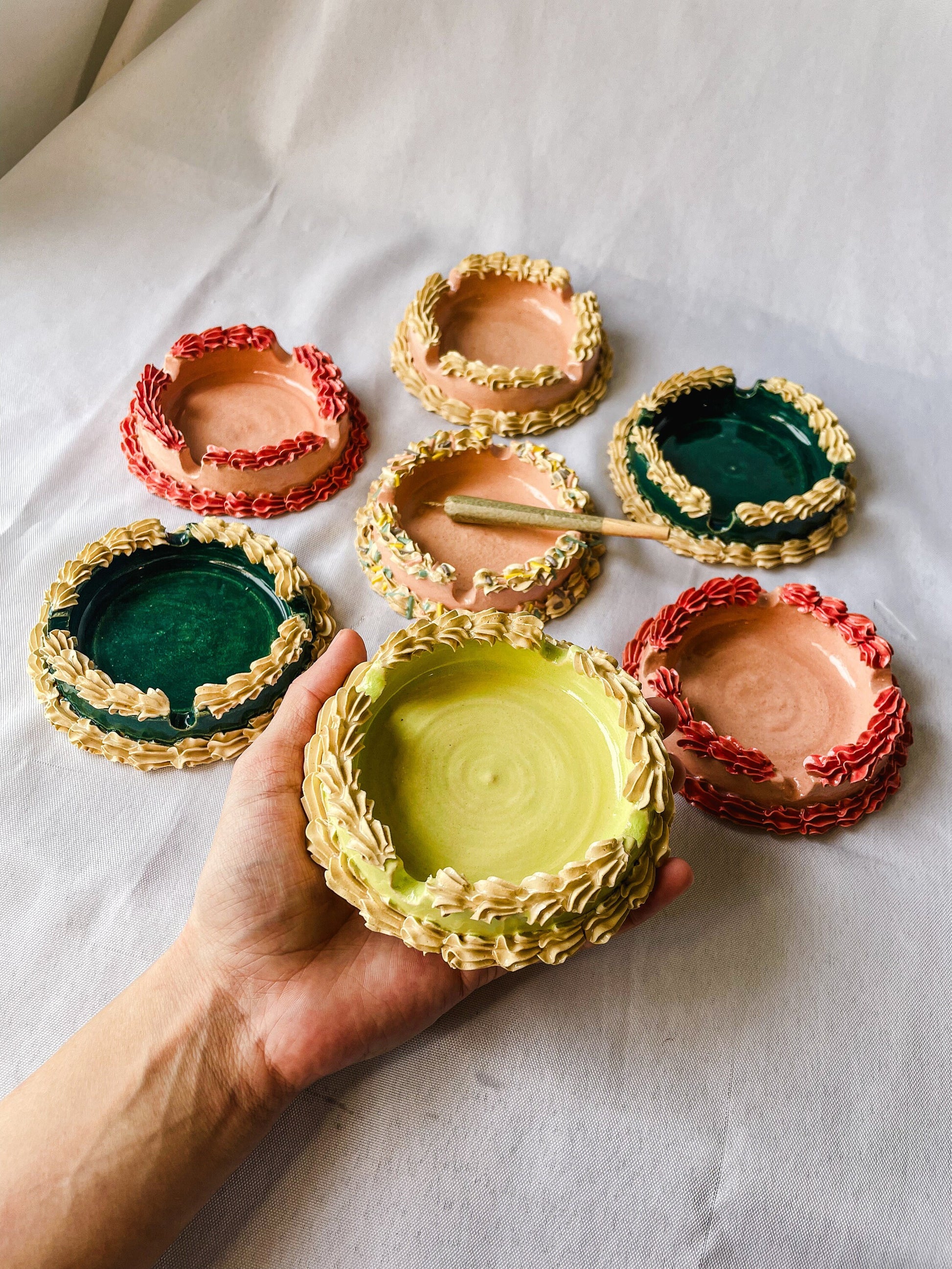 Ceramic Cake Ashtrays