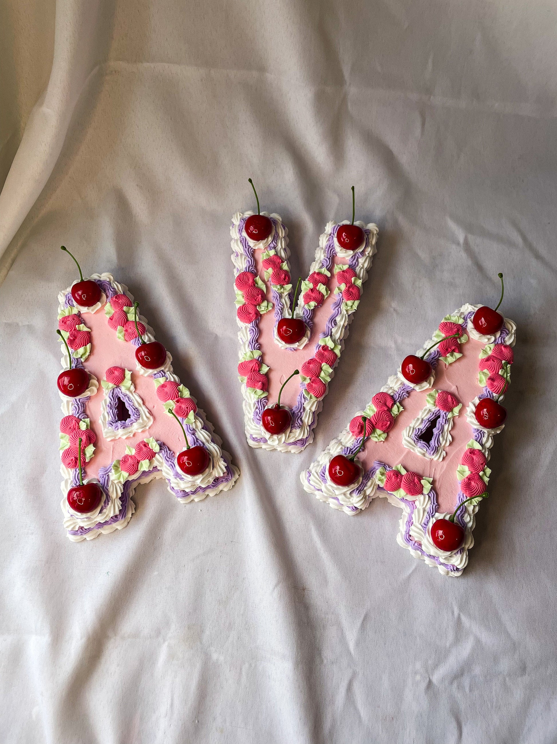 Customizable Fake Cake Letter Decorations