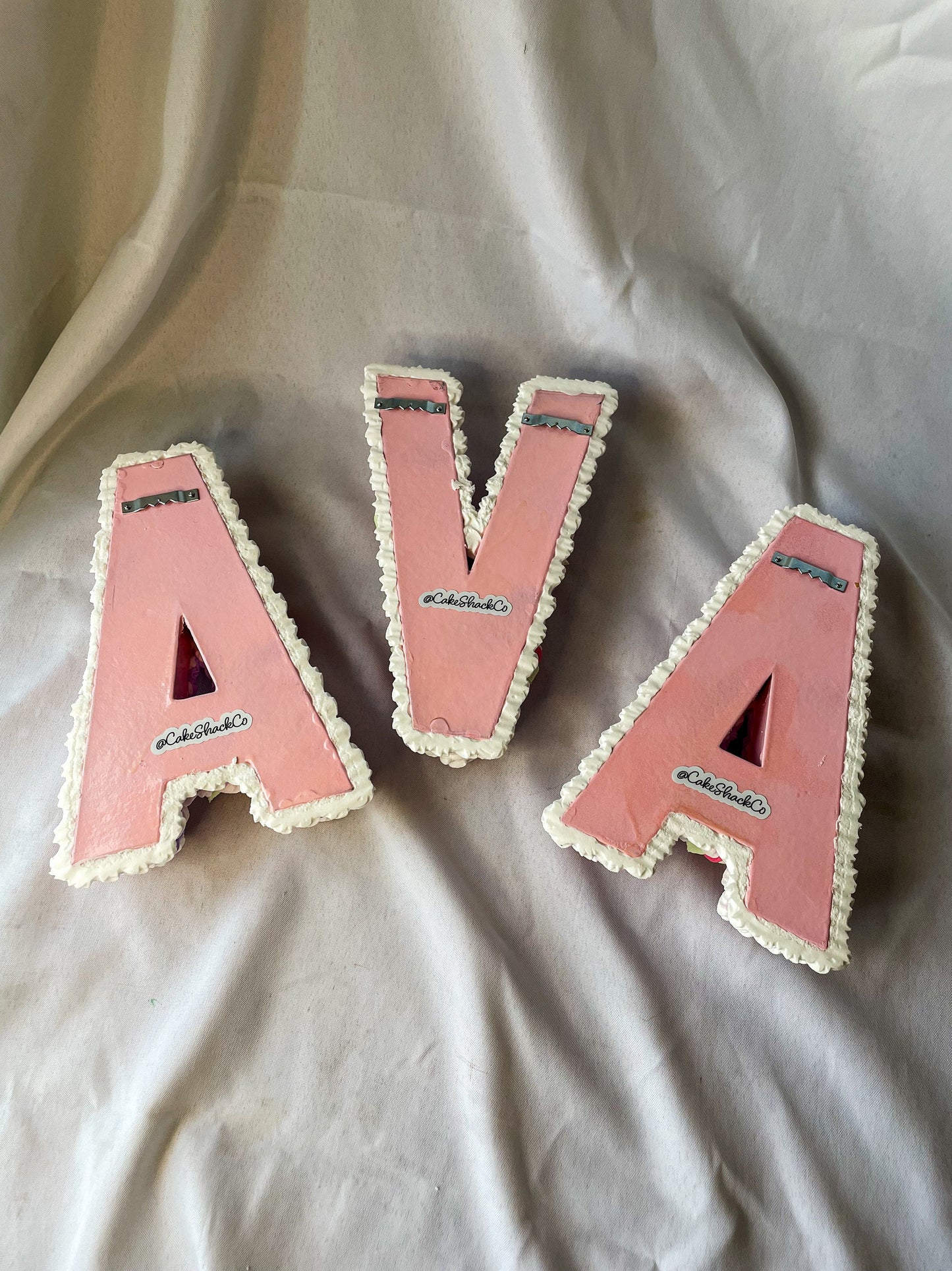 Customizable Fake Cake Letter Decorations