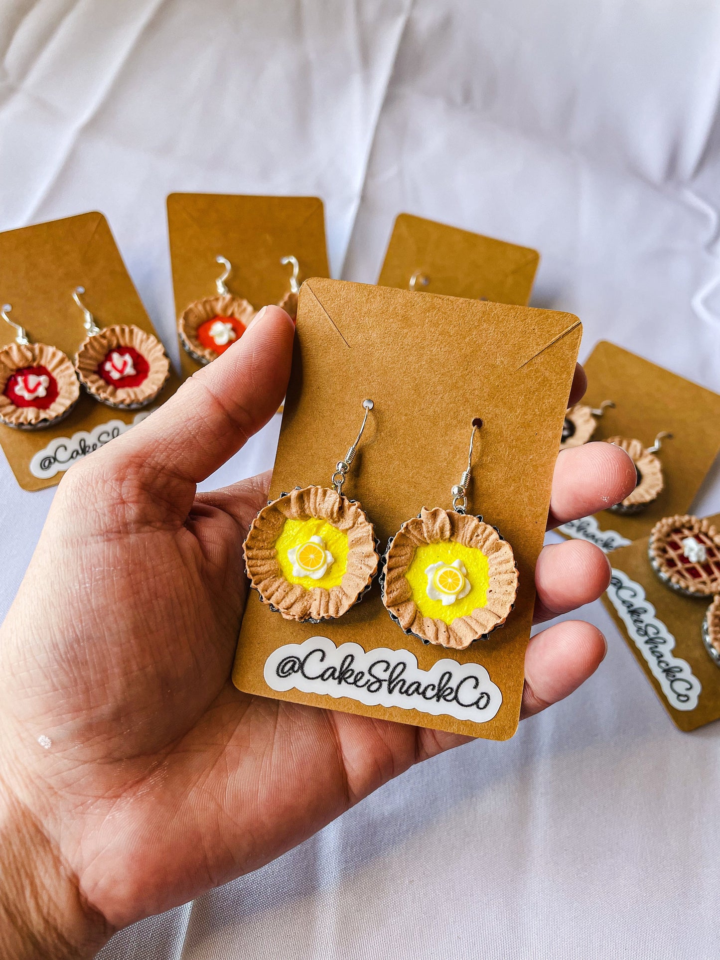 Bottle Cap Pie Earrings - Cherry, Blueberry, Pumpkin, Chocolate, Lemon, Stawberry HYPOALLERGENIC