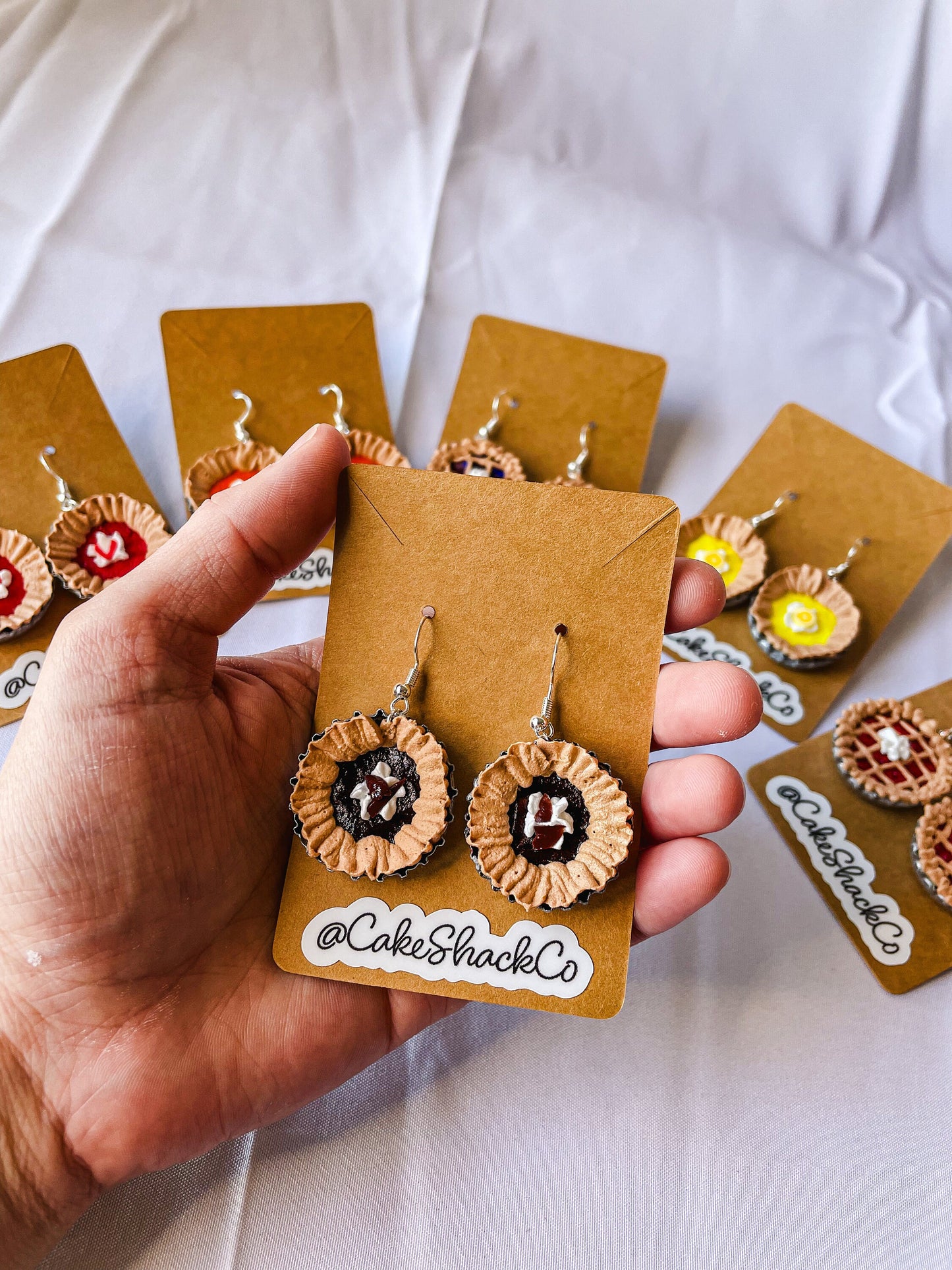 Bottle Cap Pie Earrings - Cherry, Blueberry, Pumpkin, Chocolate, Lemon, Stawberry HYPOALLERGENIC