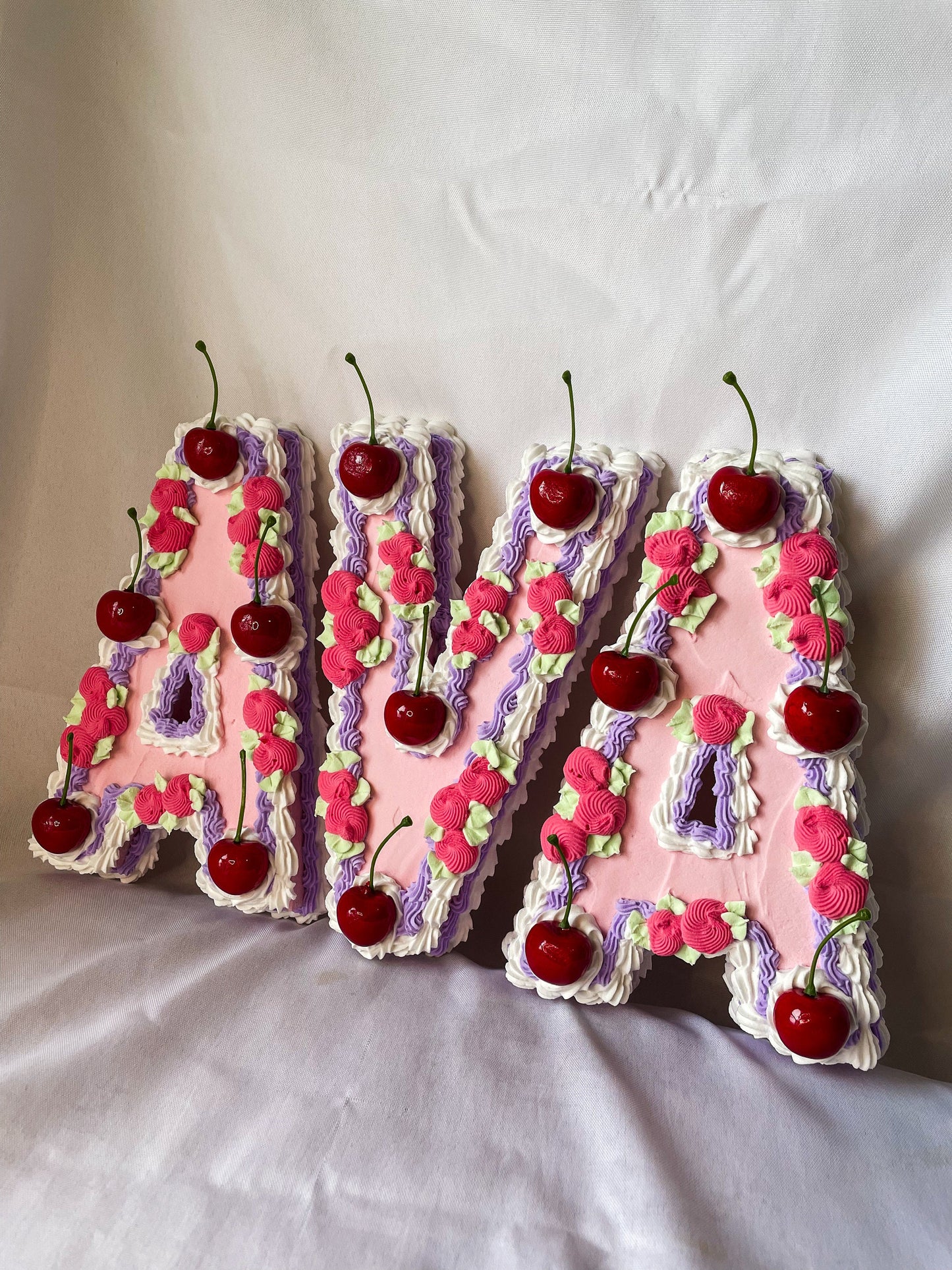 Customizable Fake Cake Letter Decorations