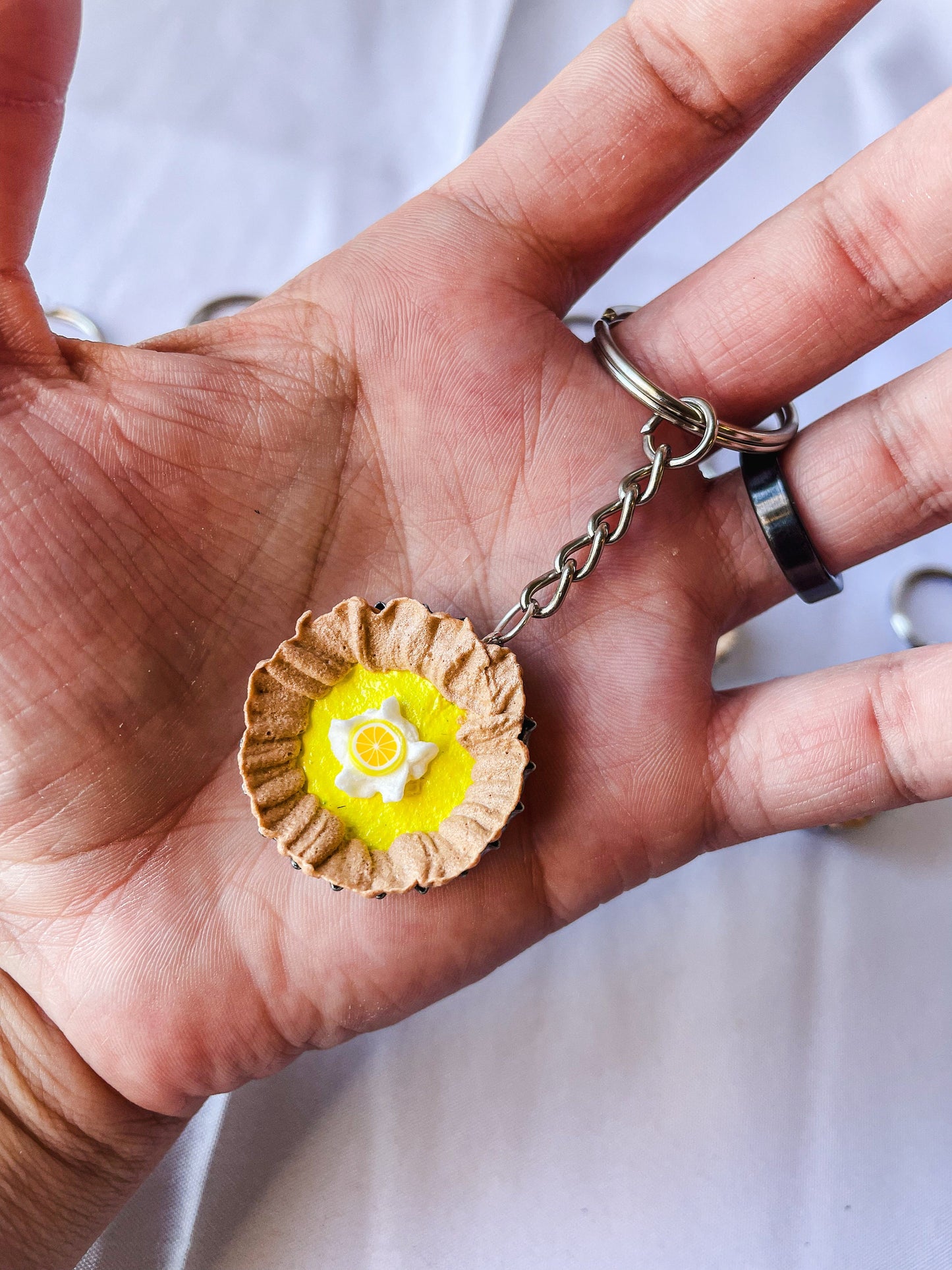 Bottle Cap Pie Keychains - Pumpkin, Cherry, Blueberry, Chocolate, Lemon, Strawberry