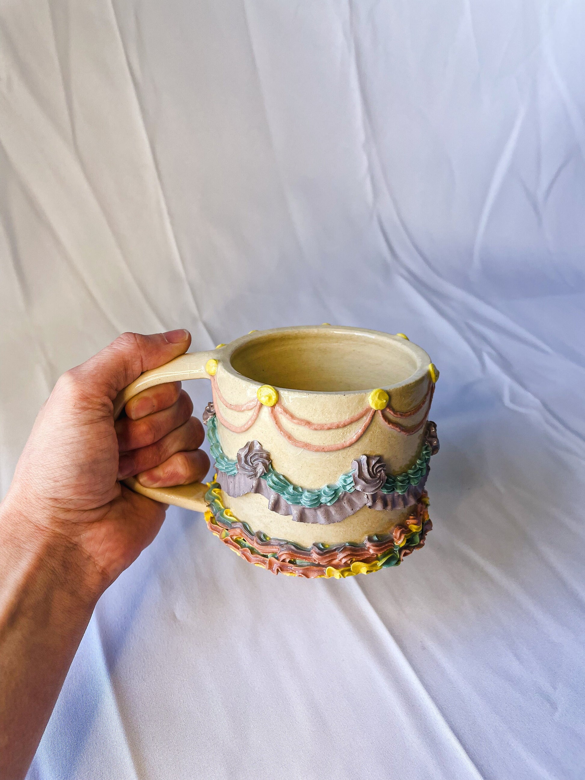 Rainbow Vintage Cake Mug