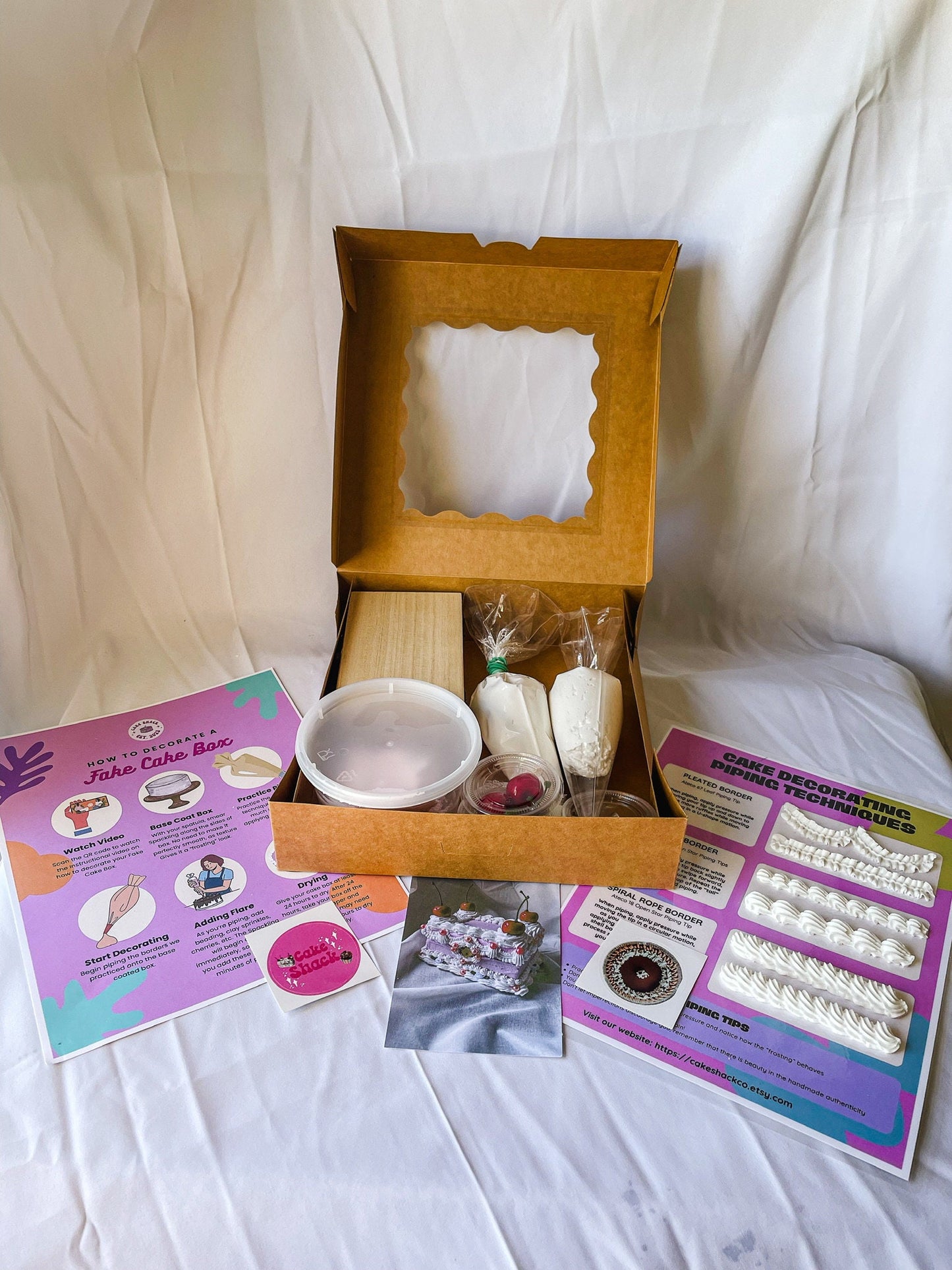 Customizable DIY Fake Cake Box Decorating Kit