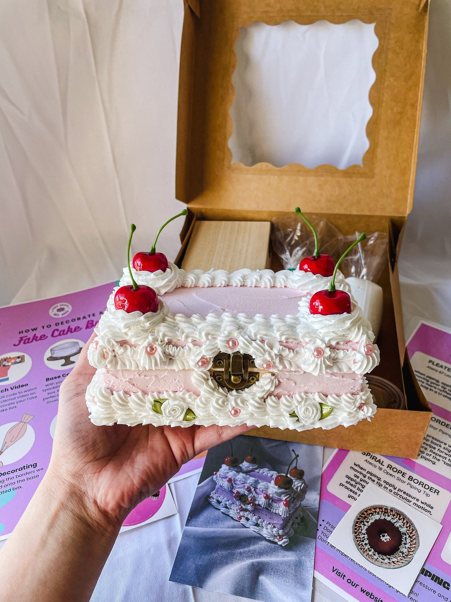Customizable DIY Fake Cake Box Decorating Kit
